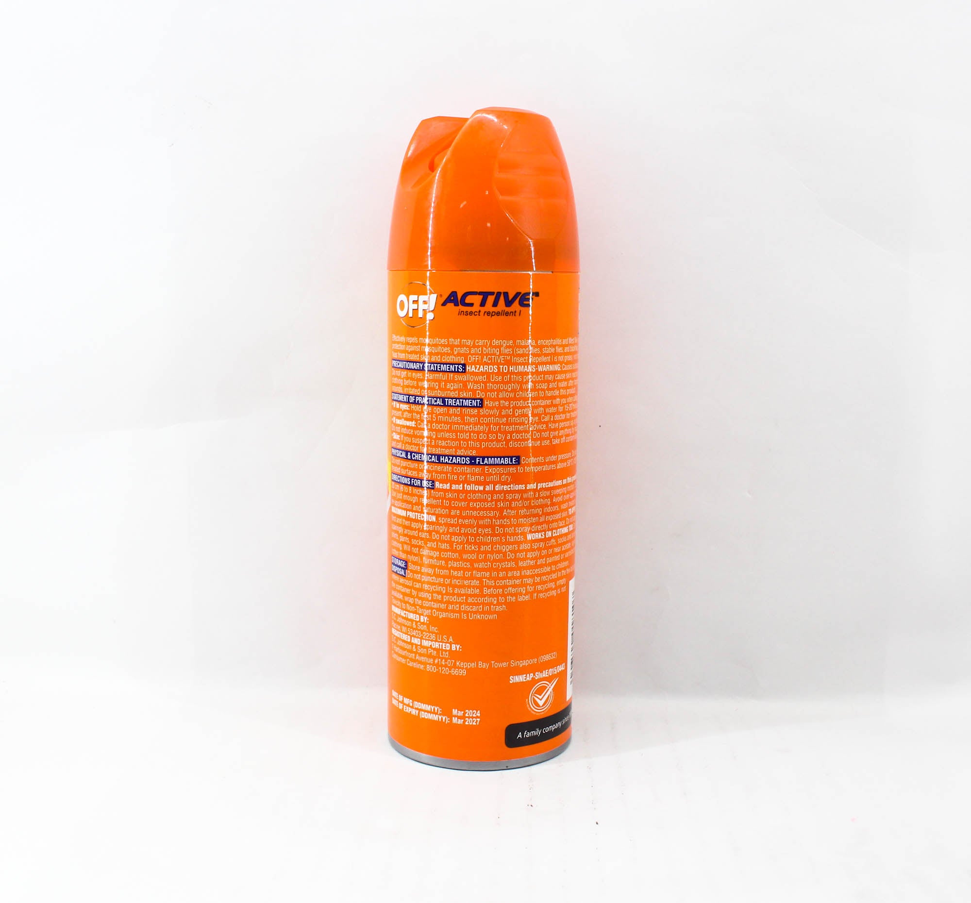 Off Active Insect Repellent Sweat Resistant Bug 170g (8107)