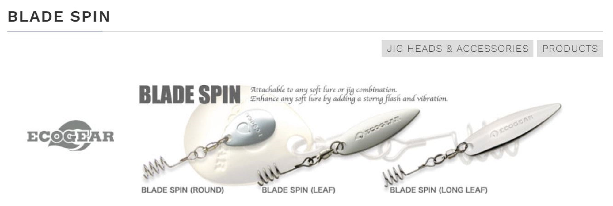 Ecogear Blade Spin Long Leaf For Soft Lure Gold (5279)