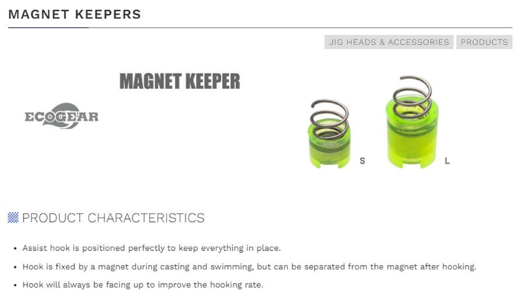 Ecogear Magnet Hook Keeper For Soft Lure Size S MK01 (5293)