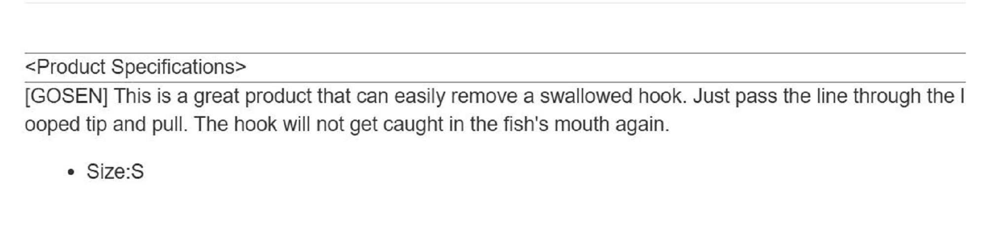 Gosen GCN 60 Hook Remover Size S (3631)