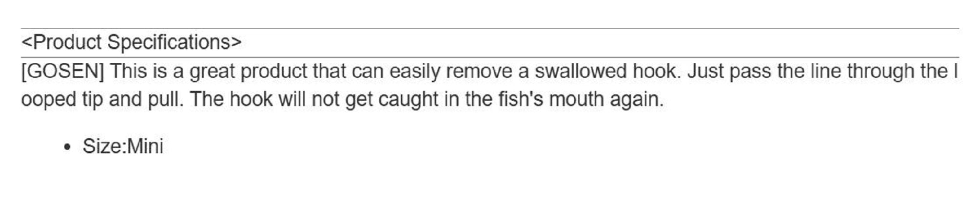 Gosen GCN 60 Hook Remover Size Mini (3655)