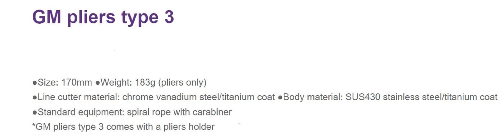 Golden Mean Fishing Pliers Type 3 183 grams 170 mm Black (3937)