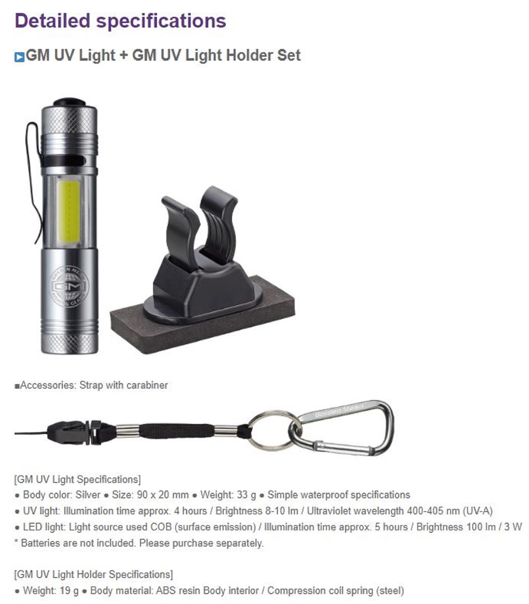 Golden Mean UV / LED Light with Holder Set (6464)