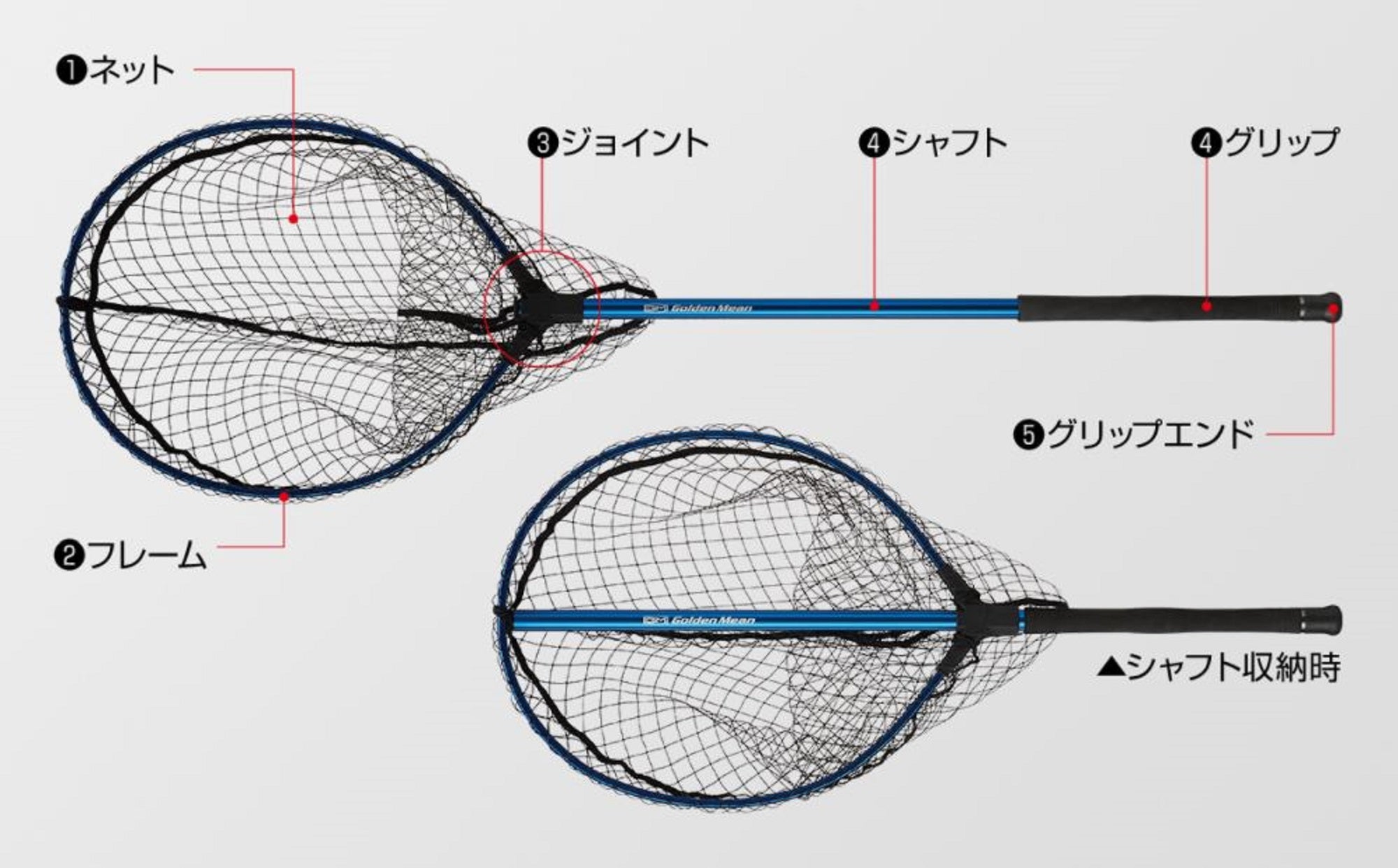 Golden Mean Ocean Net Oval 550 x 460 mm Red (9267)