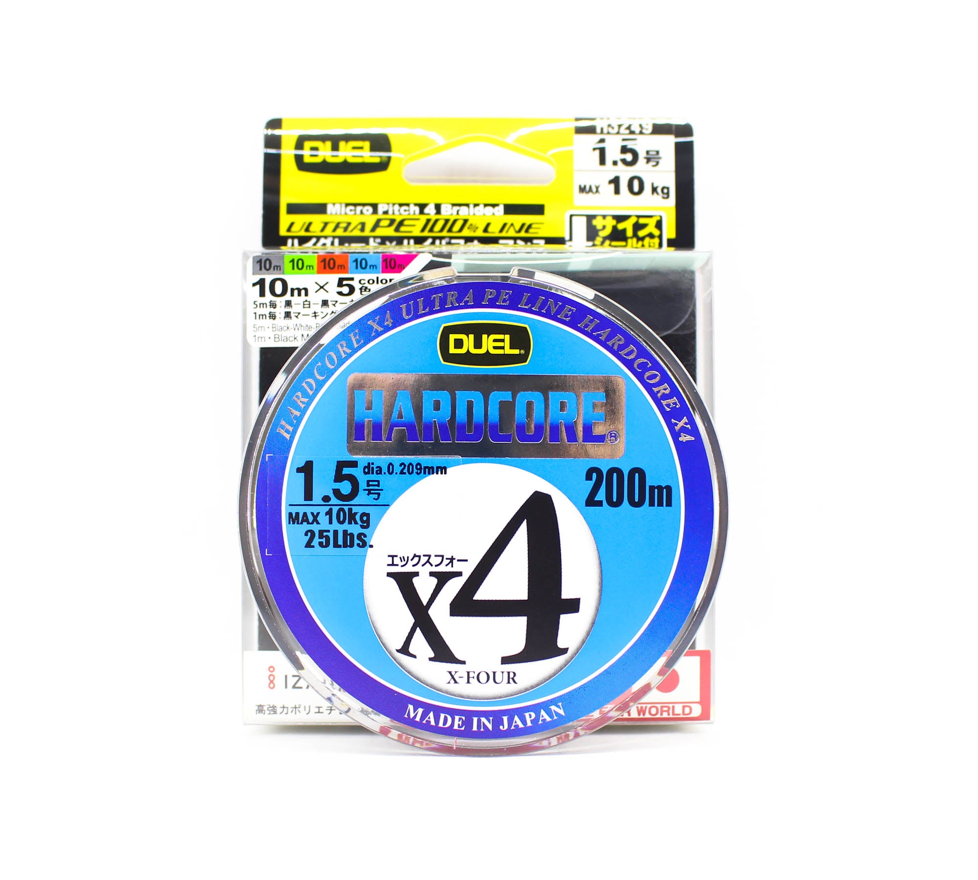 Yo Zuri Duel P.E Line Hardcore X4 200m P.E 1.5 10.0Kg 0.209mm 5C H3249 0903