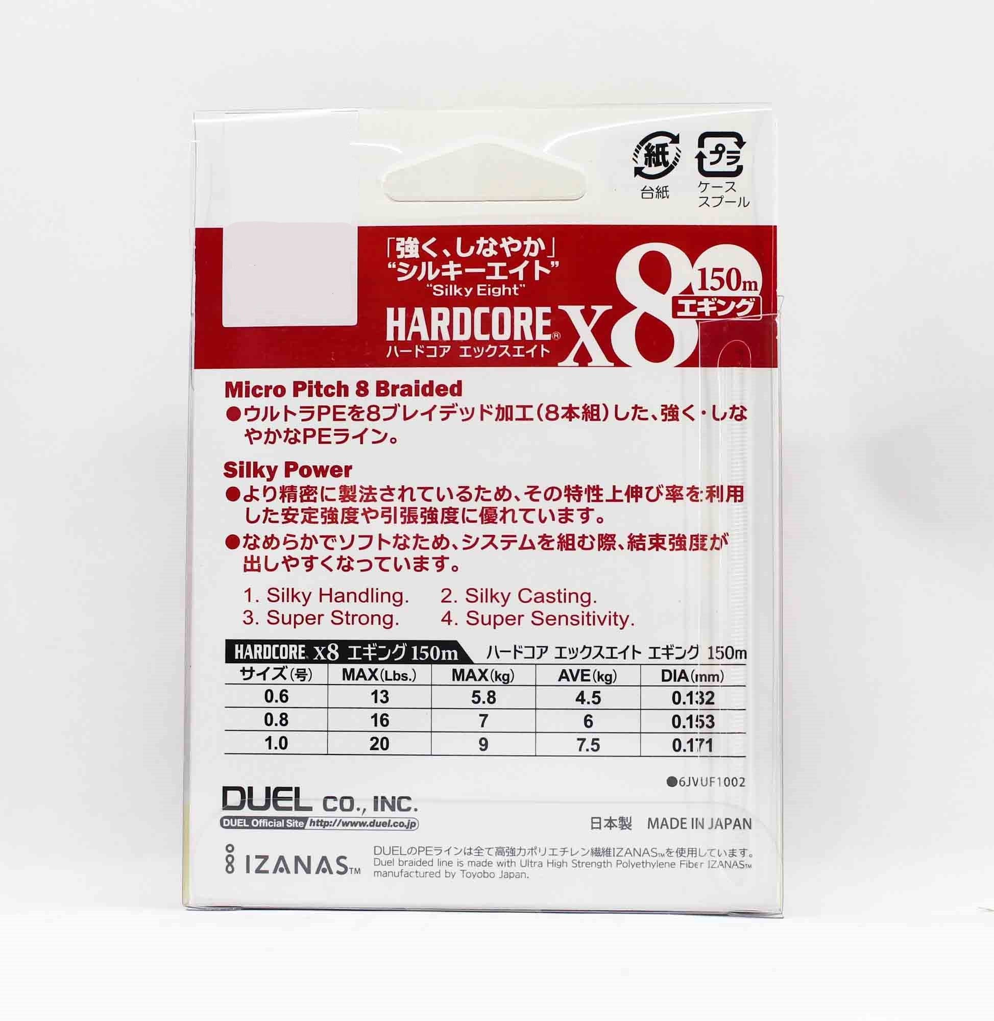 Yo Zuri Duel P.E Line Hardcore X8 150m P.E 0.6 5.8Kg (0.132mm) H3299-MO