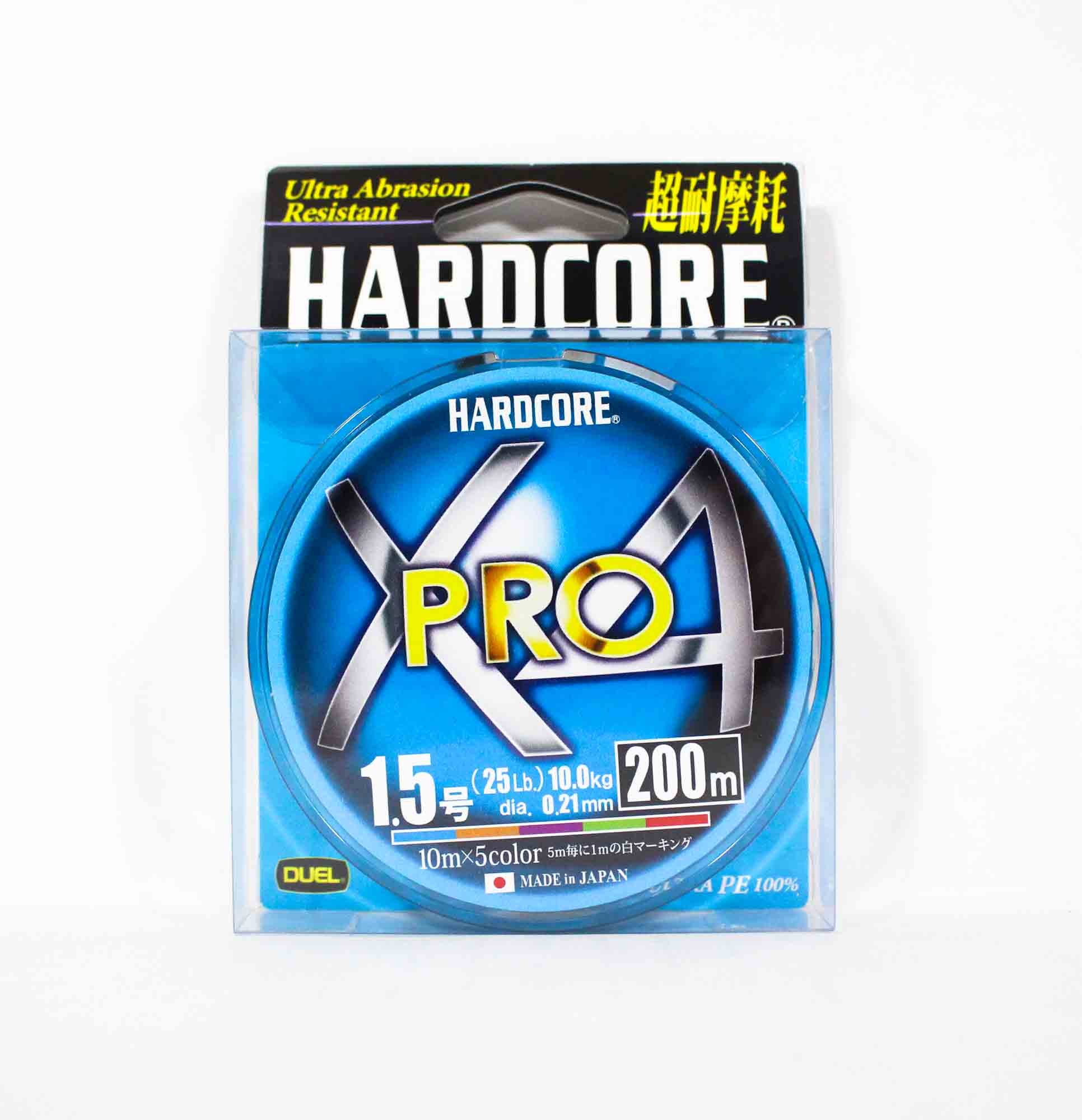 Yo Zuri Duel P.E Line Hardcore X4 Pro 200m P.E 1.5 10.0Kg (0.21mm) 5C H3876