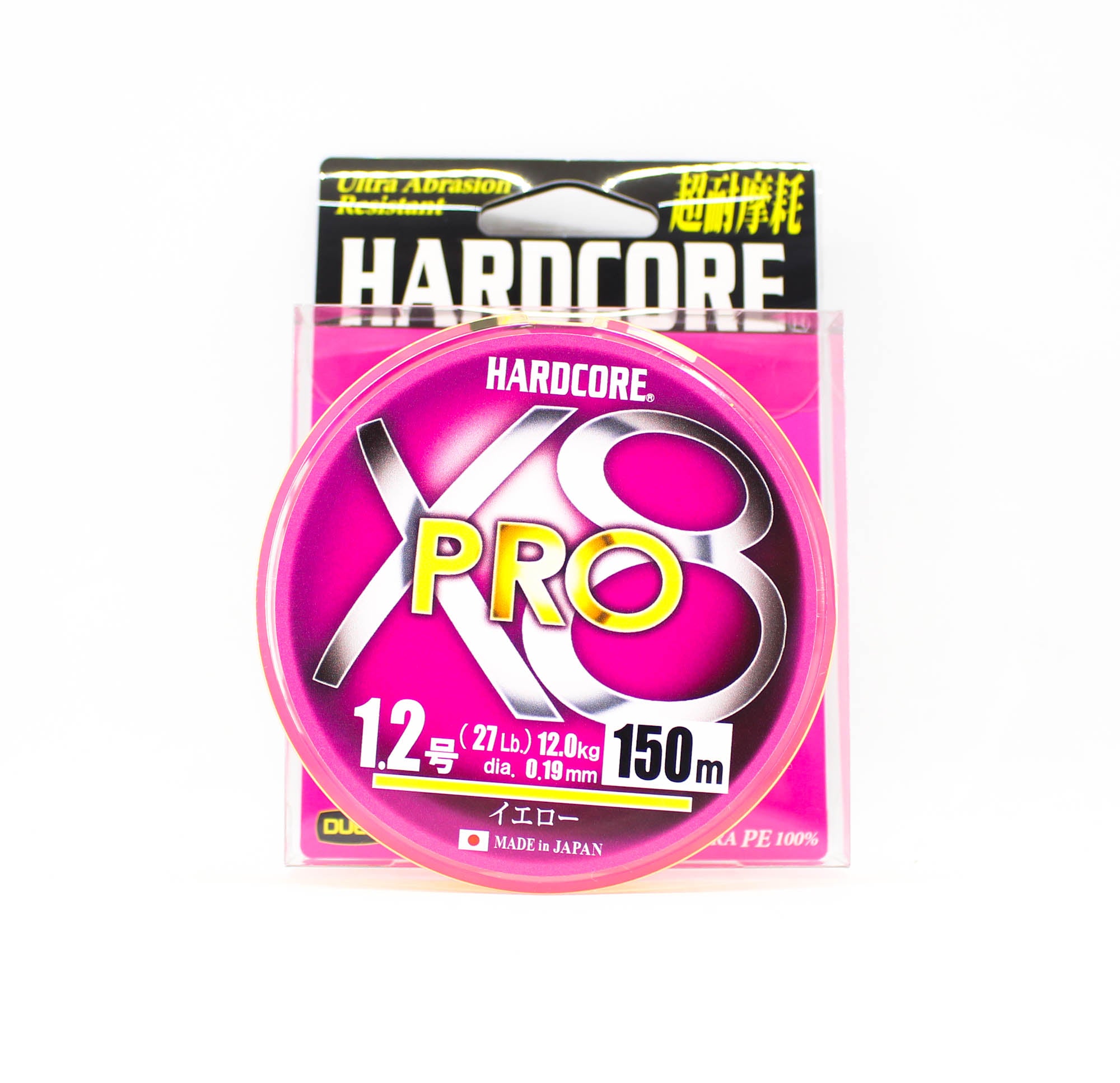Yo Zuri Duel P.E Line Hardcore X8 Pro 150m P.E 1.2 12.0Kg Yellow H3881-Y