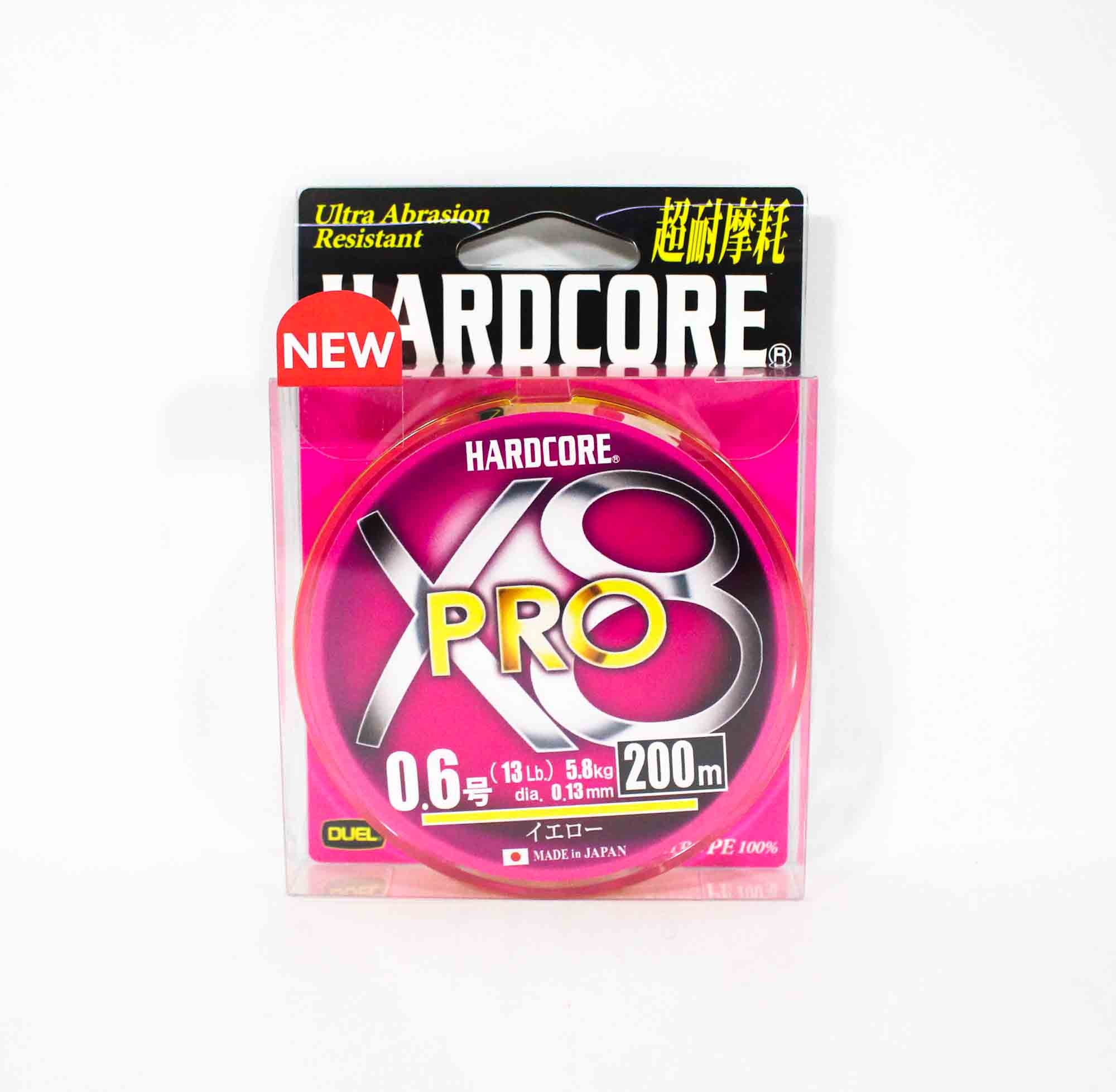 Yo Zuri Duel P.E Line Hardcore X8 Pro 200m P.E 0.6 5.8Kg Yellow H3882-Y