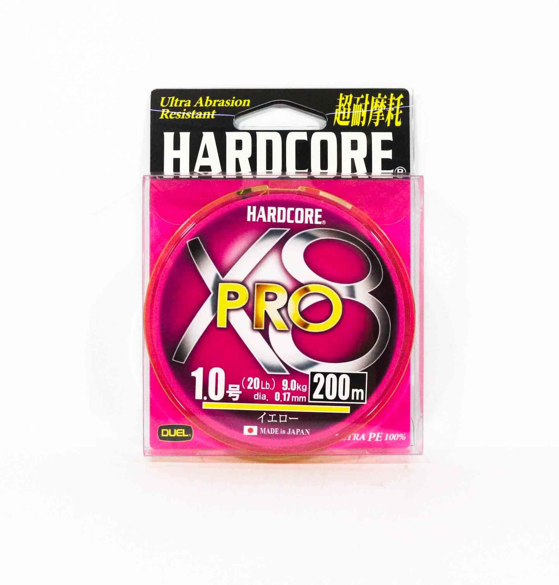 Yo Zuri Duel P.E Line Hardcore X8 Pro 200m P.E 1.0 9.0Kg Yellow H3884-Y
