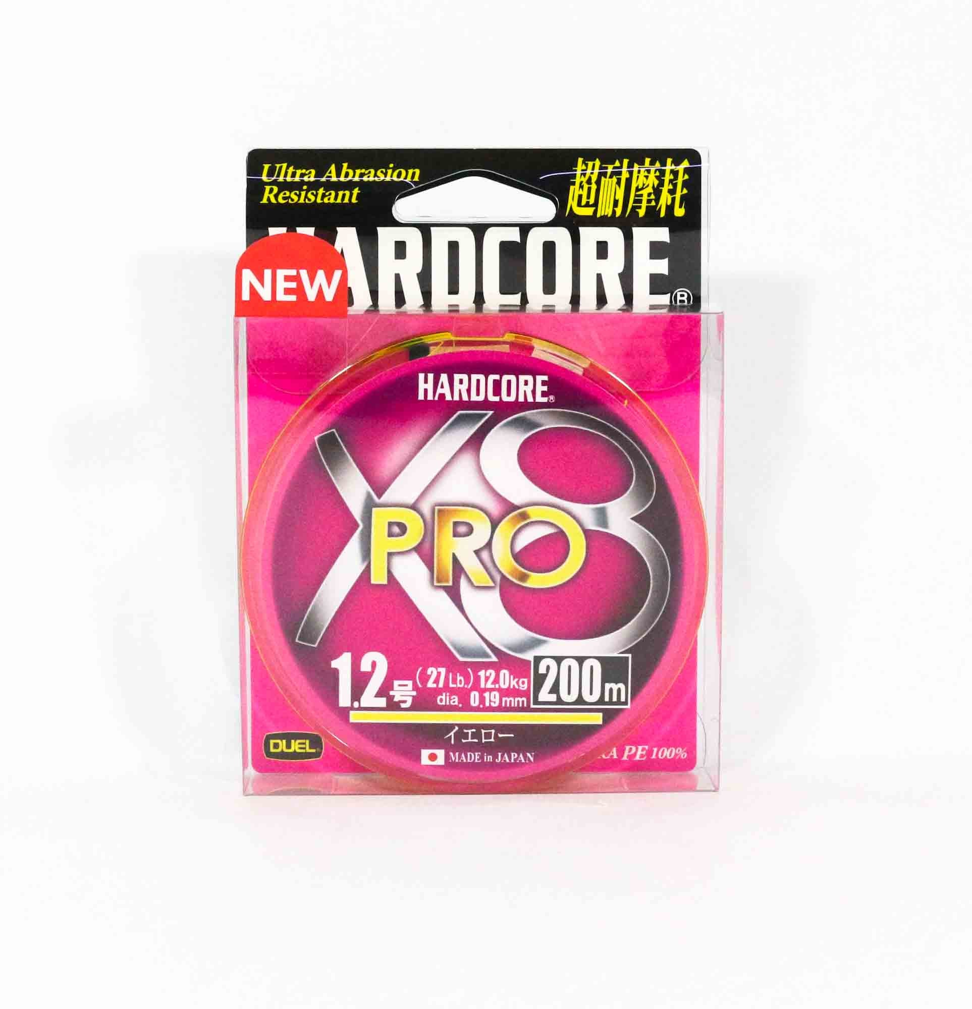Yo Zuri Duel P.E Line Hardcore X8 Pro 200m P.E 1.2 12.0Kg Yellow H3885-Y