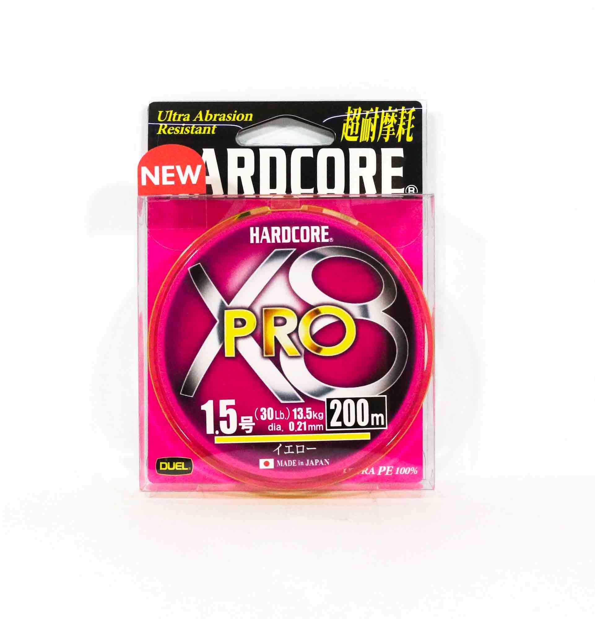 Yo Zuri Duel P.E Line Hardcore X8 Pro 200m P.E 1.5 13.5Kg Yellow H3886-Y