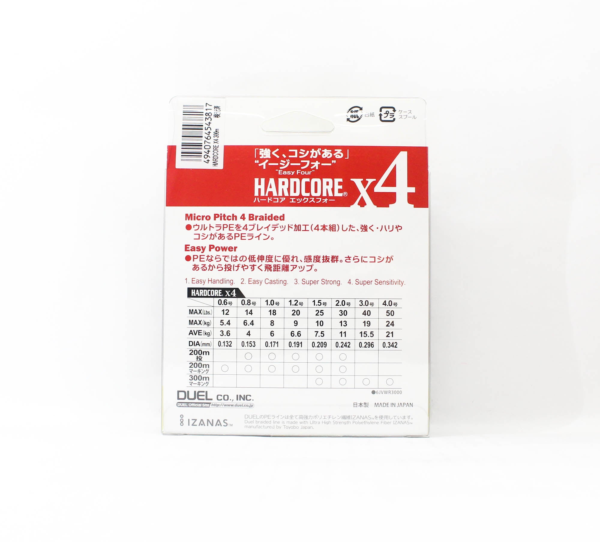 Yo Zuri Duel P.E Line Hardcore X4 300m P.E 1.5 10.0kg H3385N-5CBL (3817)