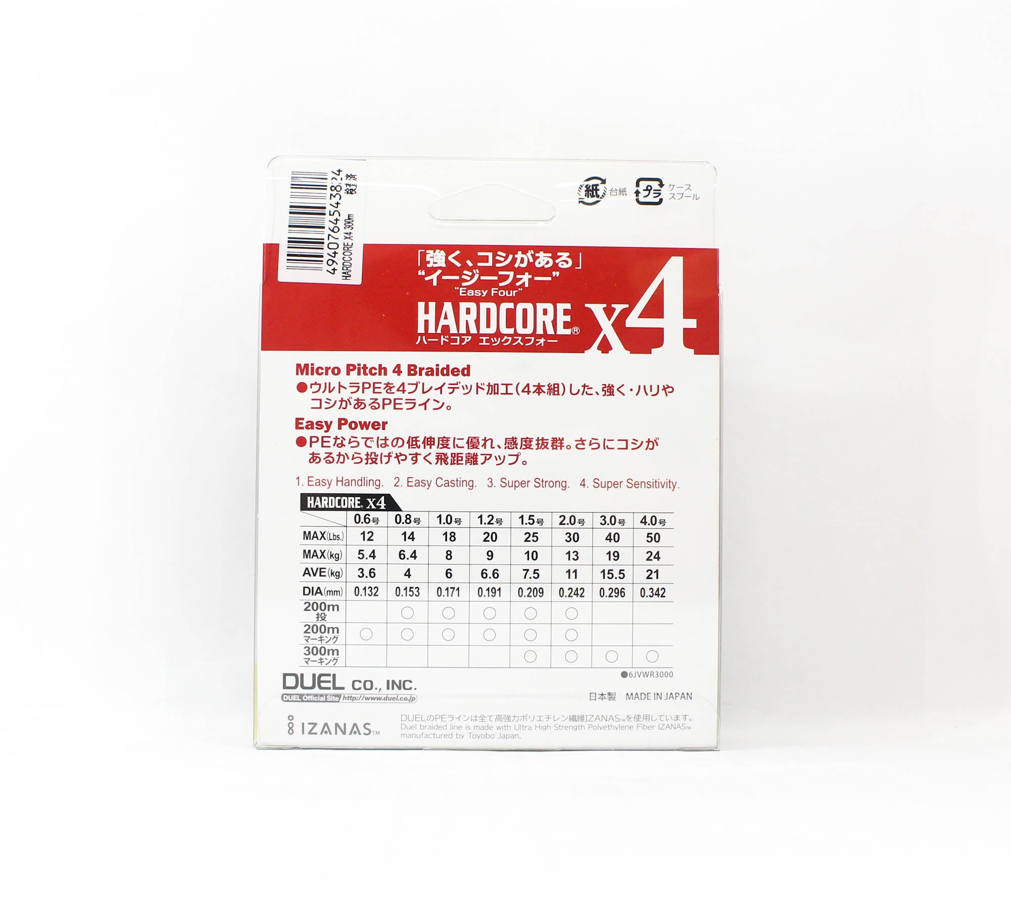 Yo Zuri Duel P.E Line Hardcore X4 300m P.E 2.0 13.0Kg H3251N-5CBL (3824)