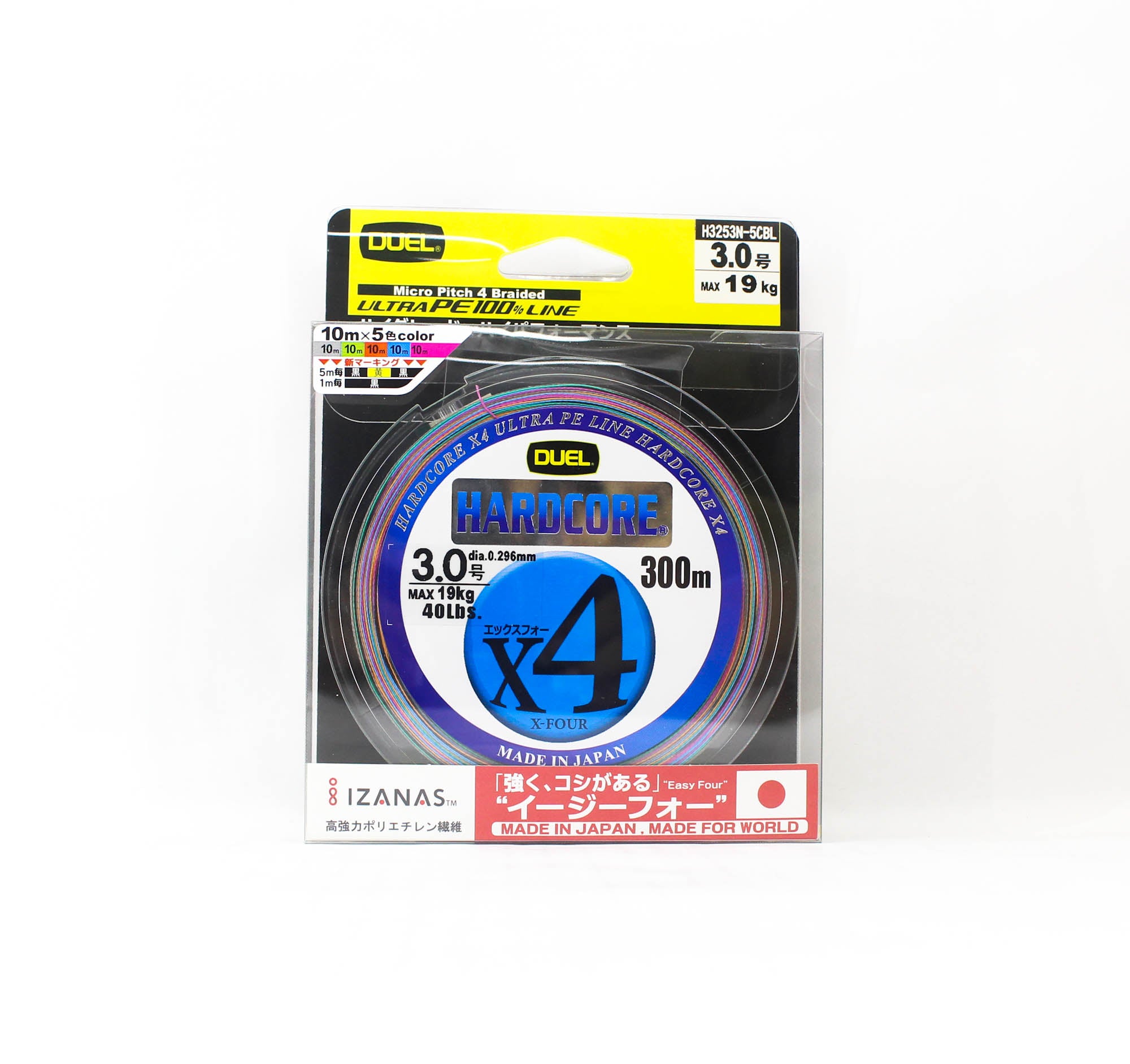 Yo Zuri Duel P.E Line Hardcore X4 300m P.E 3.0 19.0Kg H3253N-5CBL (3831)