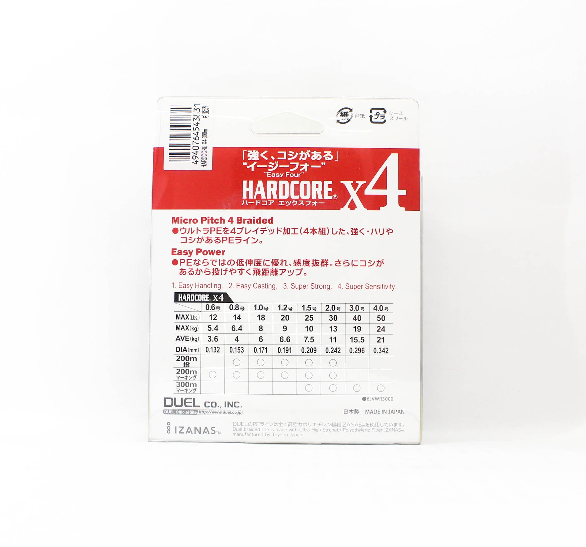 Yo Zuri Duel P.E Line Hardcore X4 300m P.E 3.0 19.0Kg H3253N-5CBL (3831)