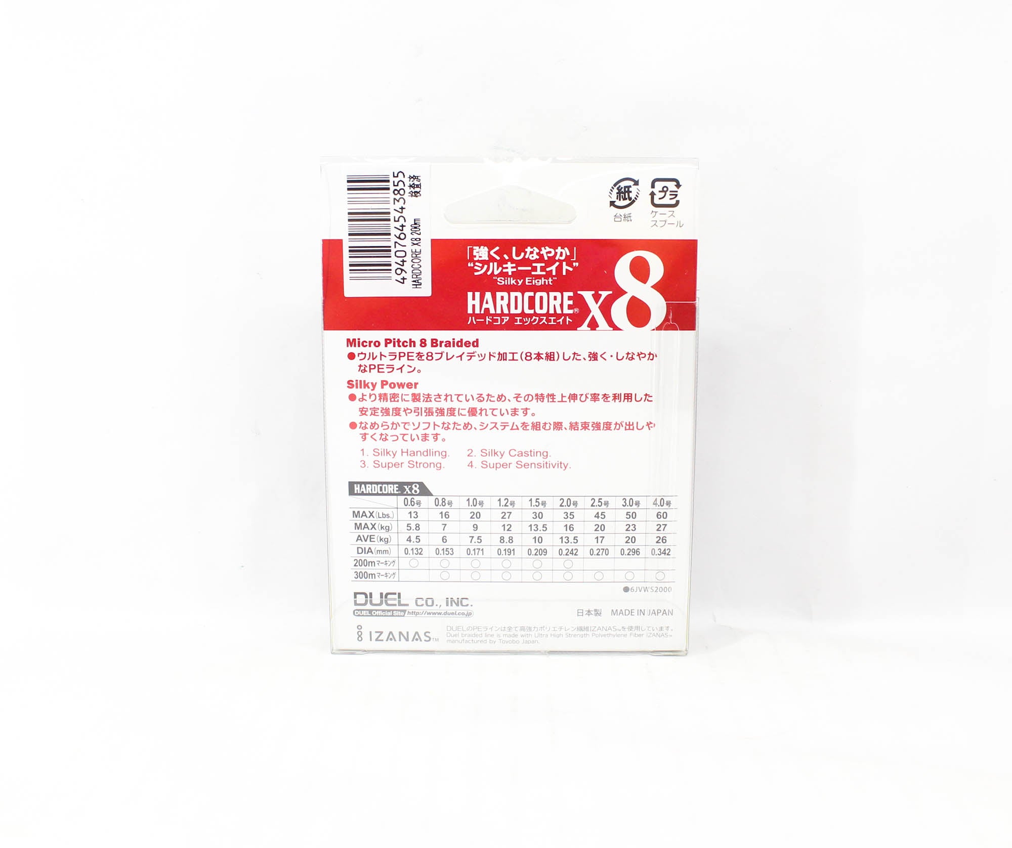 Yo Zuri Duel P.E Line Hardcore X8 200m P.E 0.6 5.8Kg 0.132mm H3260N-5CBL