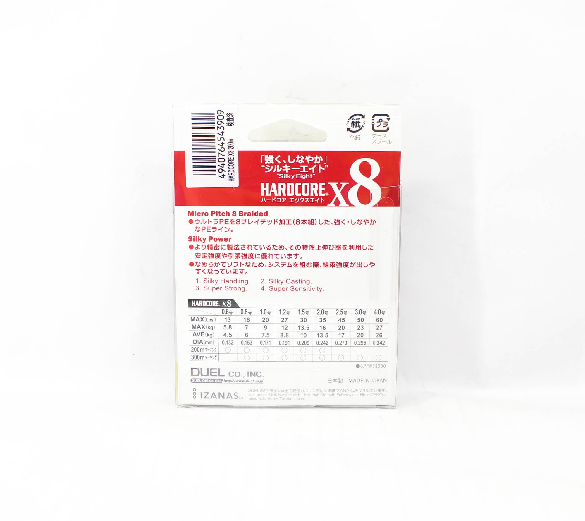 Yo Zuri Duel P.E Line Hardcore X8 200m P.E 2 16.0Kg 0.242mm H3265N-5CBL