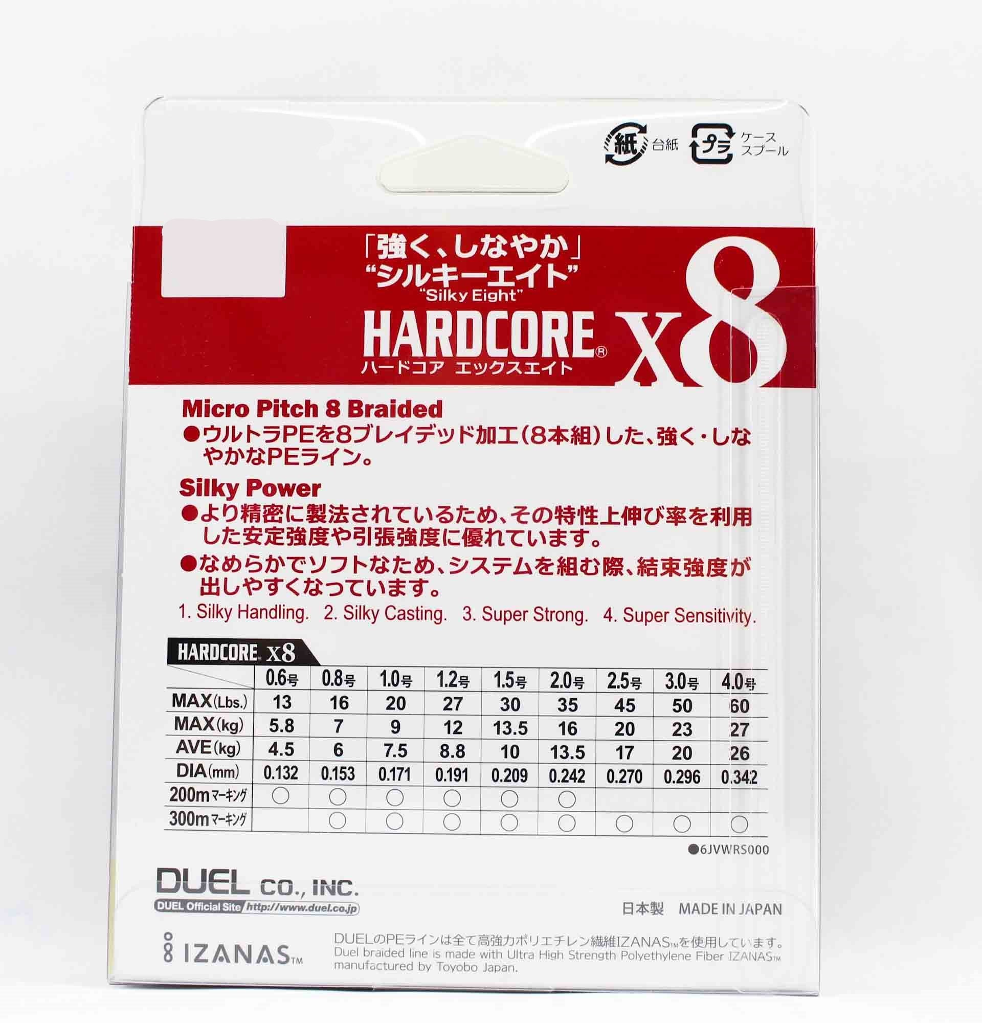 Yo Zuri Duel P.E Line Hardcore X8 300m P.E 4 27.0Kg (0.342mm) H3269N-5CBL