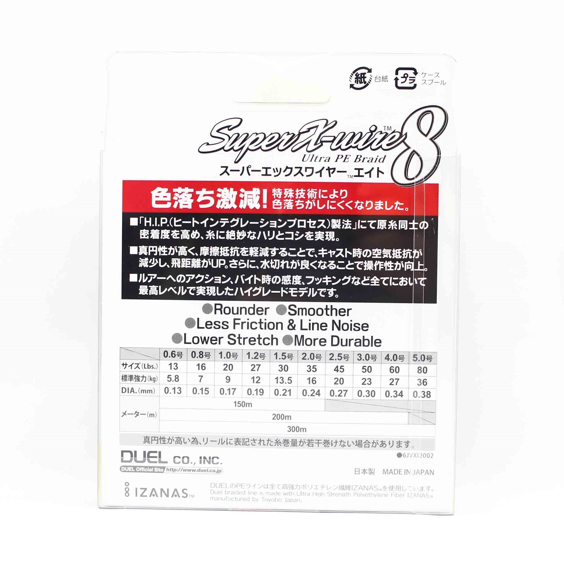 Yo Zuri Duel P.E Line Super X Wire 8 300m P.E 2.5 45lb (0.27mm) H3621N-5CR