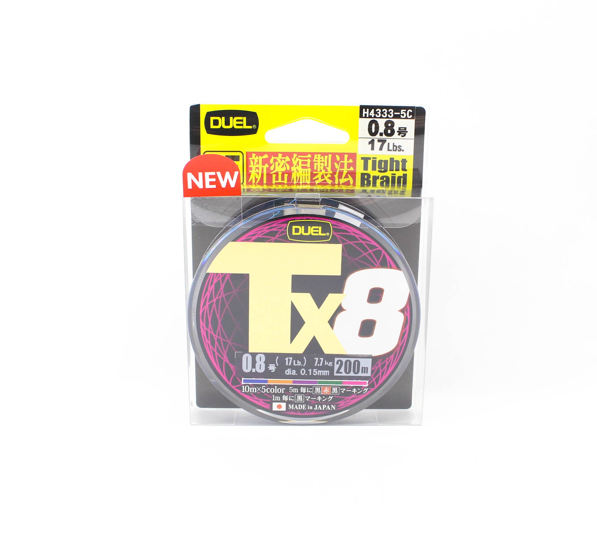 Yo Zuri Duel P.E Line TX8 200m P.E 0.8 7.7Kg (0.15mm) Multi H4333-5C