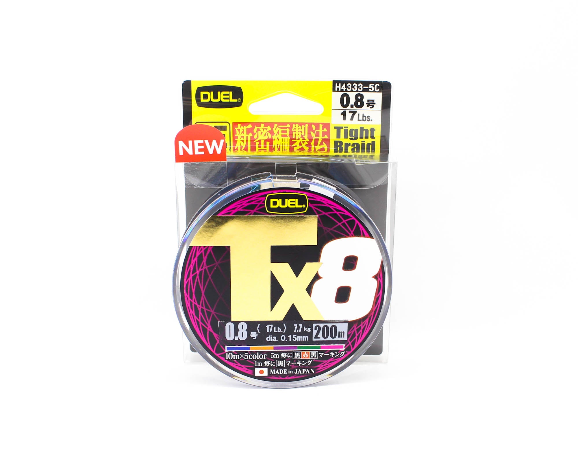 Yo Zuri Duel P.E Line TX8 200m P.E 0.8 7.7Kg (0.15mm) Multi H4333-5C