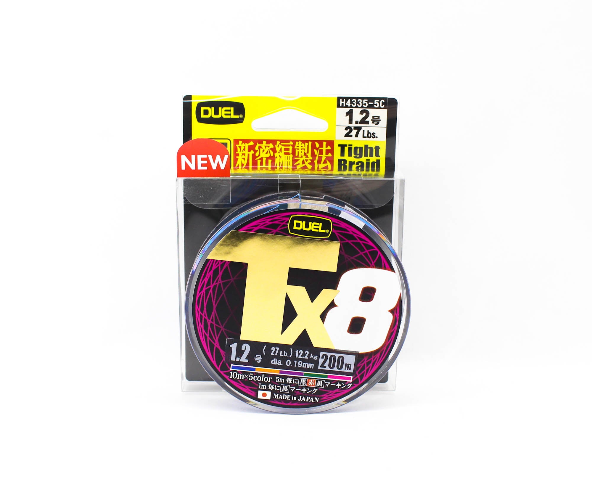 Yo Zuri Duel P.E Line TX8 200m P.E 1.2 12.2Kg (0.19mm) Multi H4335-5C