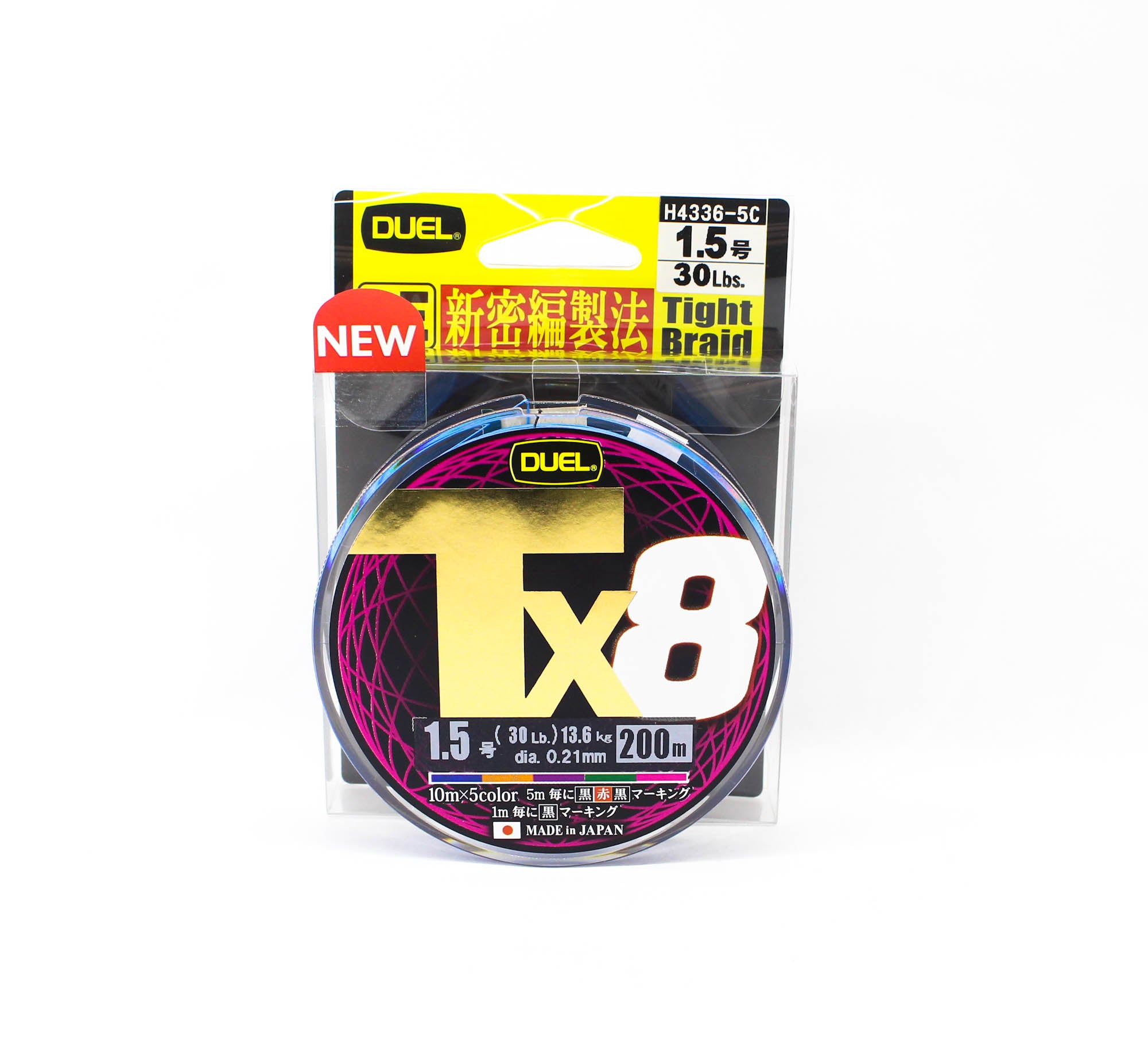 Yo Zuri Duel P.E Line TX8 200m P.E 1.5 13.6Kg (0.21mm) Multi H4336-5C
