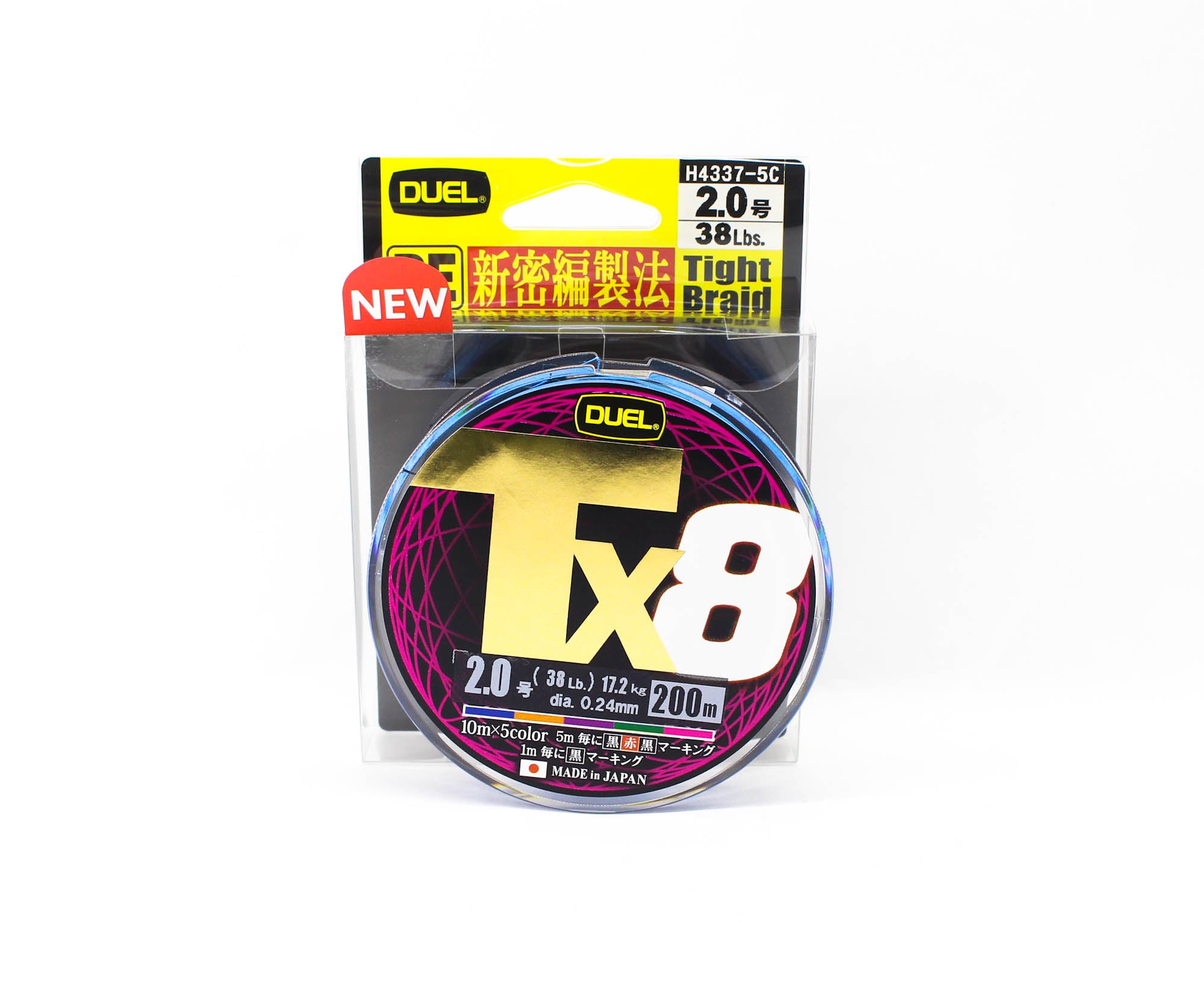 Yo Zuri Duel P.E Line TX8 200m P.E 2 17.2Kg (0.24mm) Multi H4337-5C