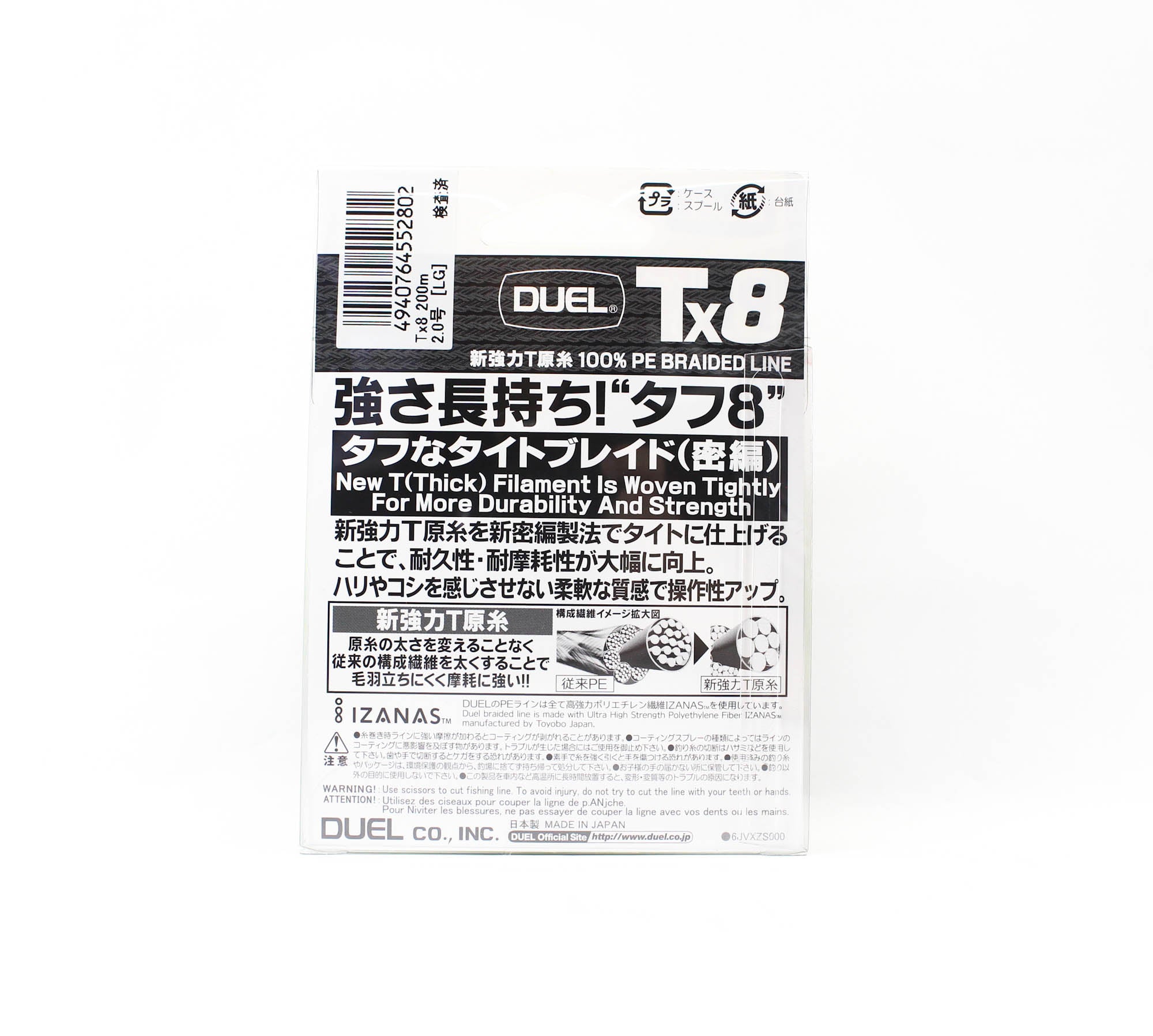 Yo Zuri Duel P.E Line TX8 200m P.E 2 17.2Kg (0.24mm) LG H4337-LG