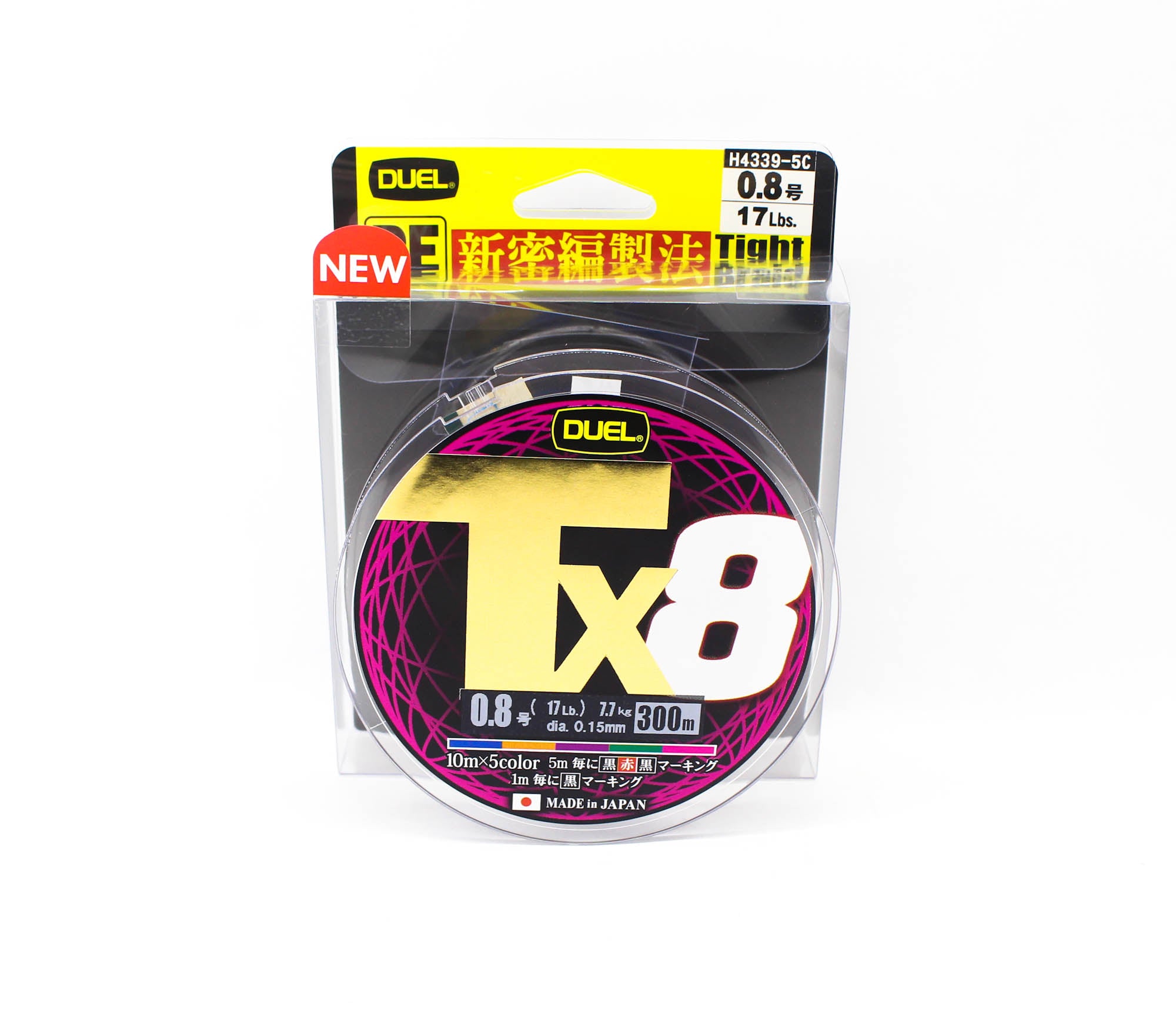 Yo Zuri Duel P.E Line TX8 300m P.E 0.8 7.7Kg (0.15mm) Multi H4339-5C