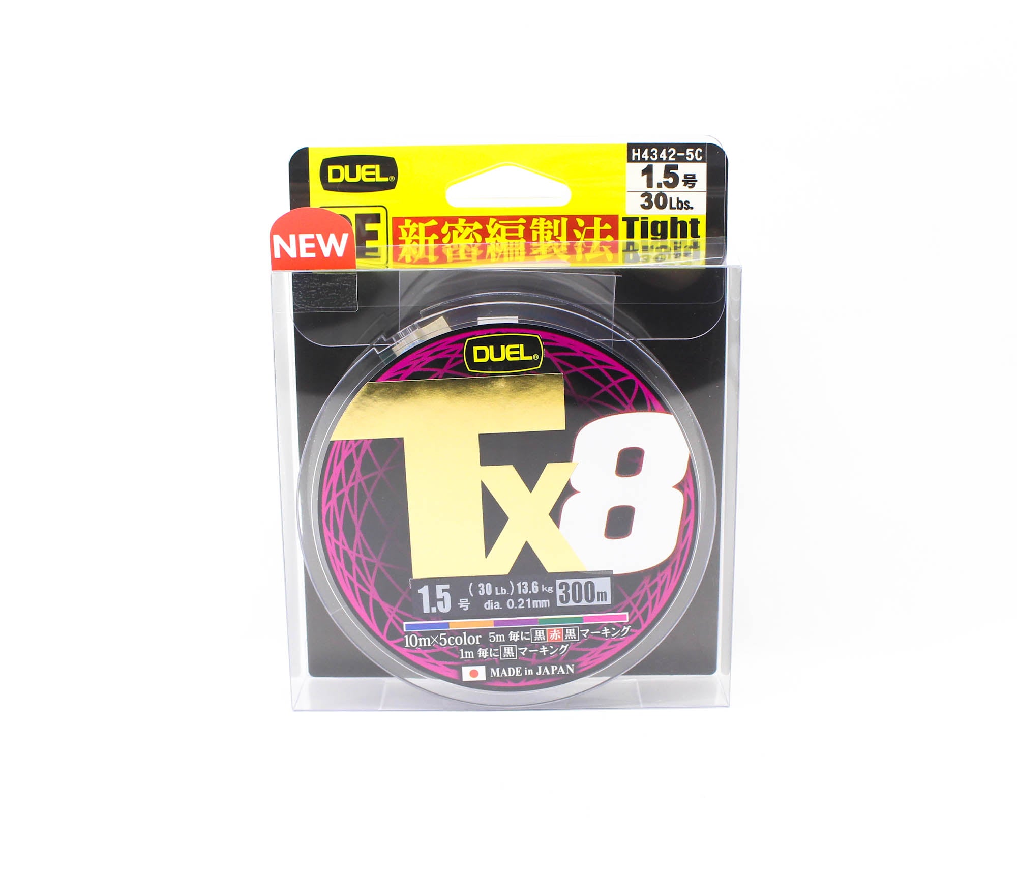 Yo Zuri Duel P.E Line TX8 300m P.E 1.5 13.6Kg (0.21mm) Multi H4342-5C