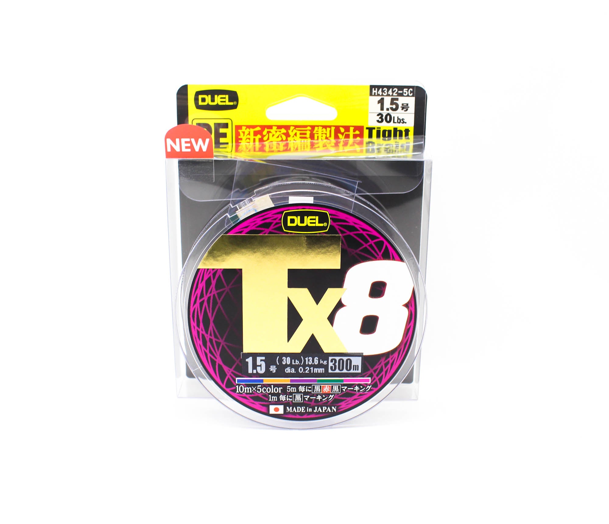 Yo Zuri Duel P.E Line TX8 300m P.E 1.5 13.6Kg (0.21mm) Multi H4342-5C