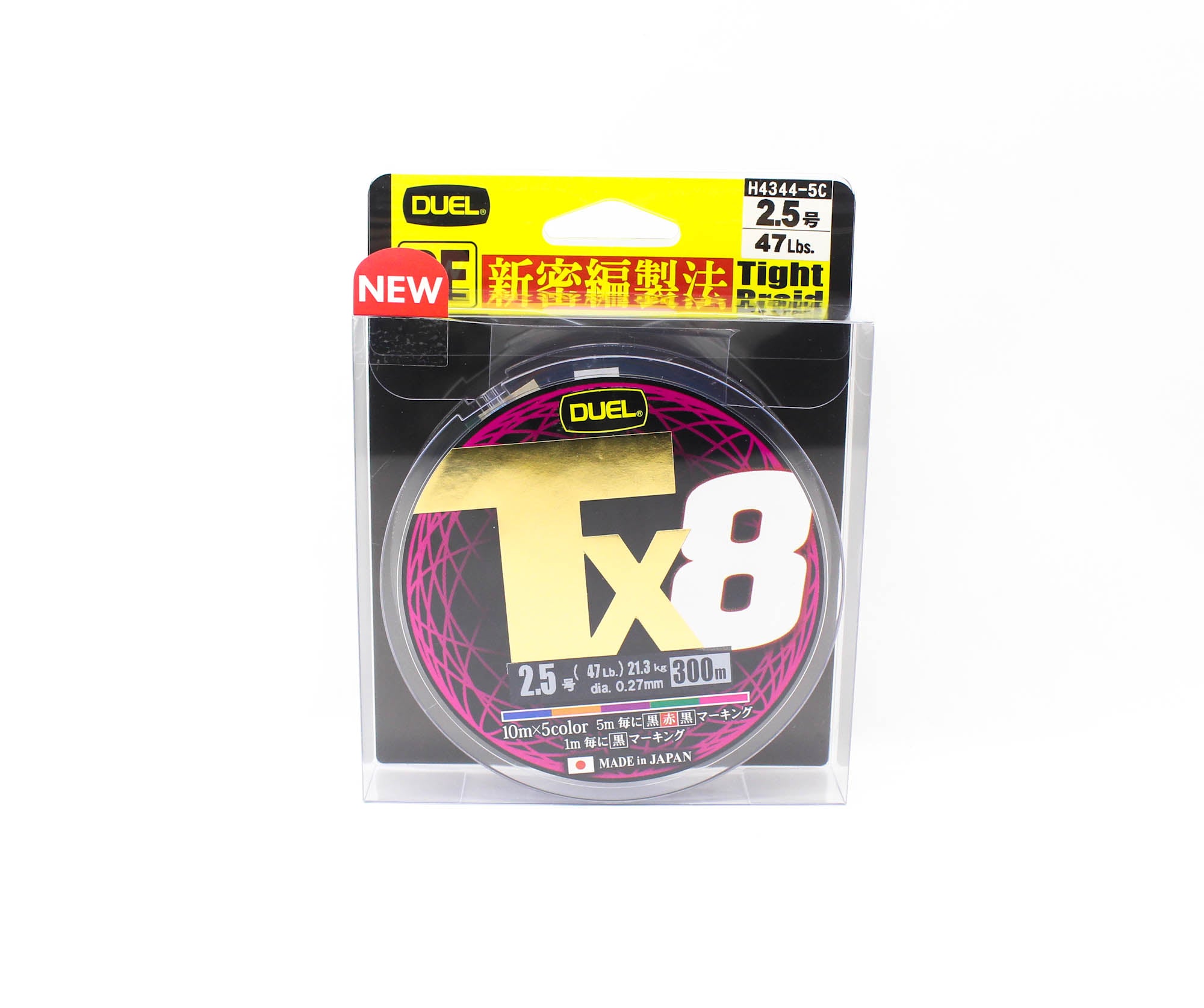 Yo Zuri Duel P.E Line TX8 300m P.E 2.5 21.3Kg (0.27mm) Multi H4344-5C