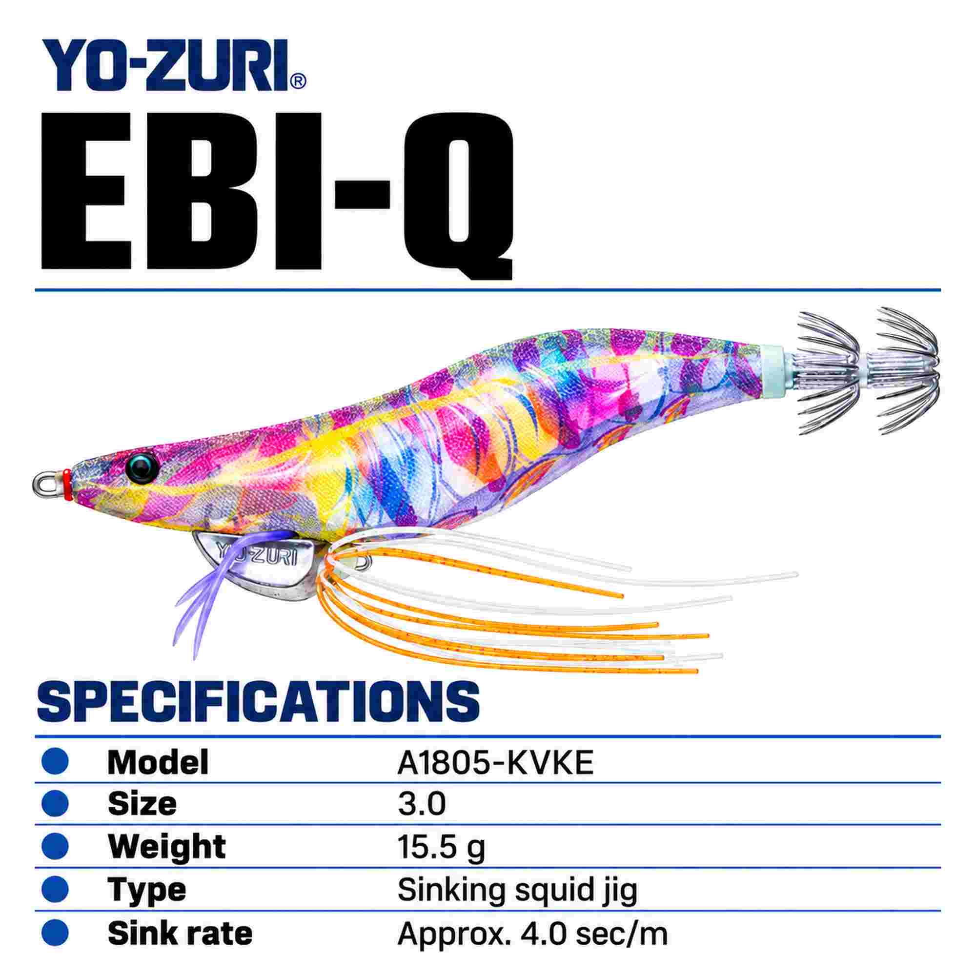Yo Zuri Ebi-Q Squid Jig Sinking Lure Size 3.0 A1805-KVKE (3649)