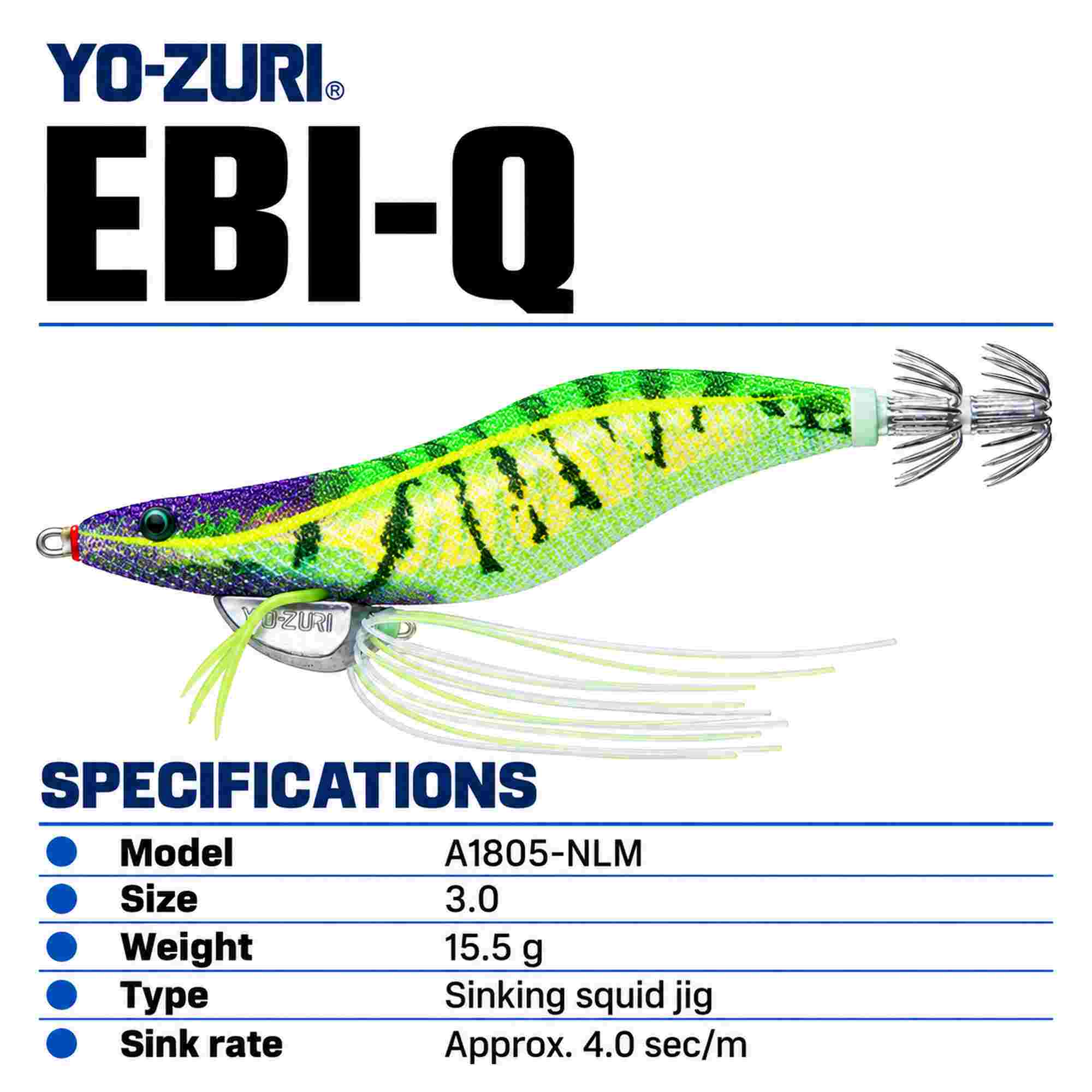 Yo Zuri Ebi-Q Squid Jig Sinking Lure Size 3.0 A1805-NLM (3687)