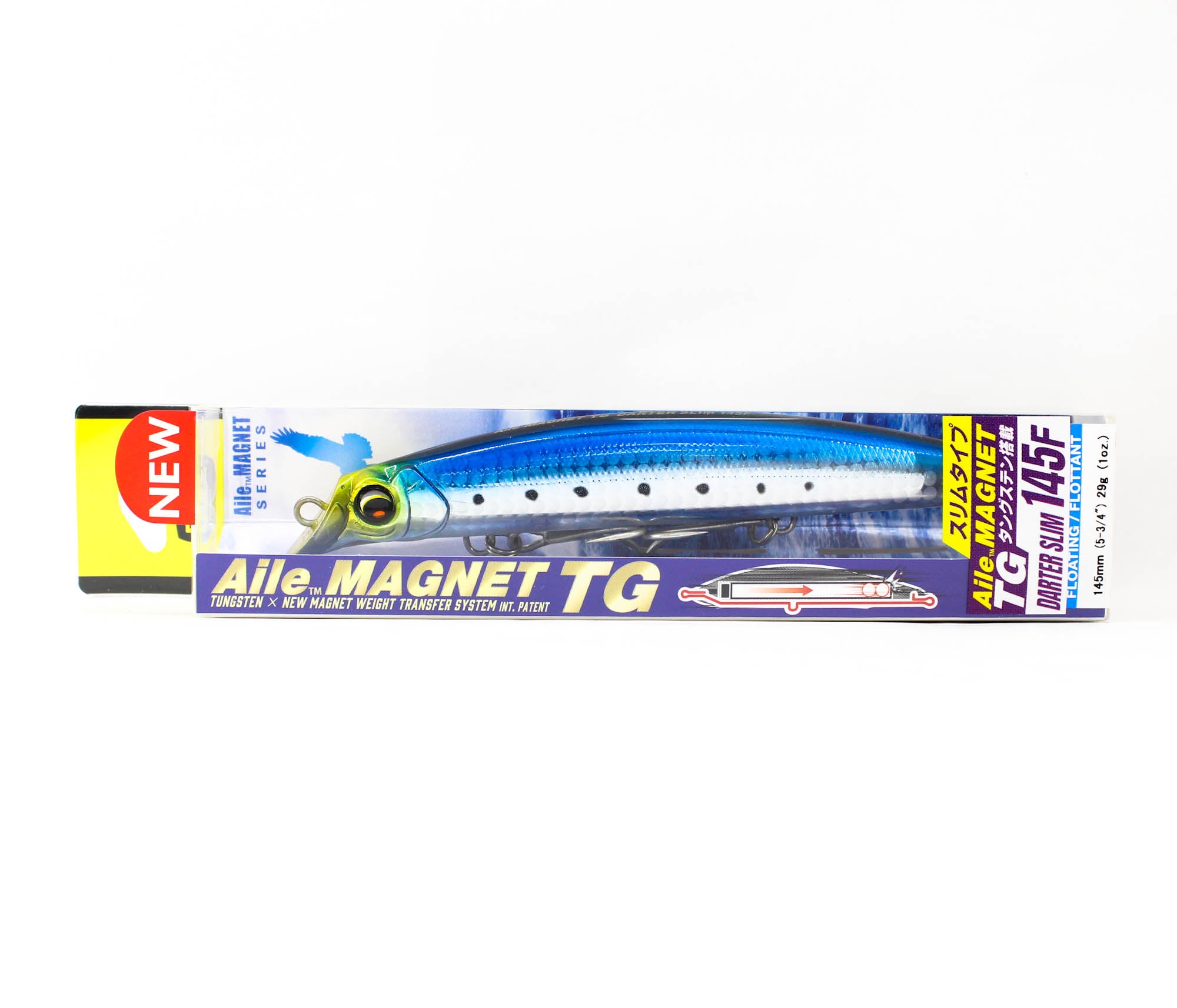 Yo Zuri Duel Aile Magnet TG Darter Slim 145F Floating Lure F1259-HIW (7851)
