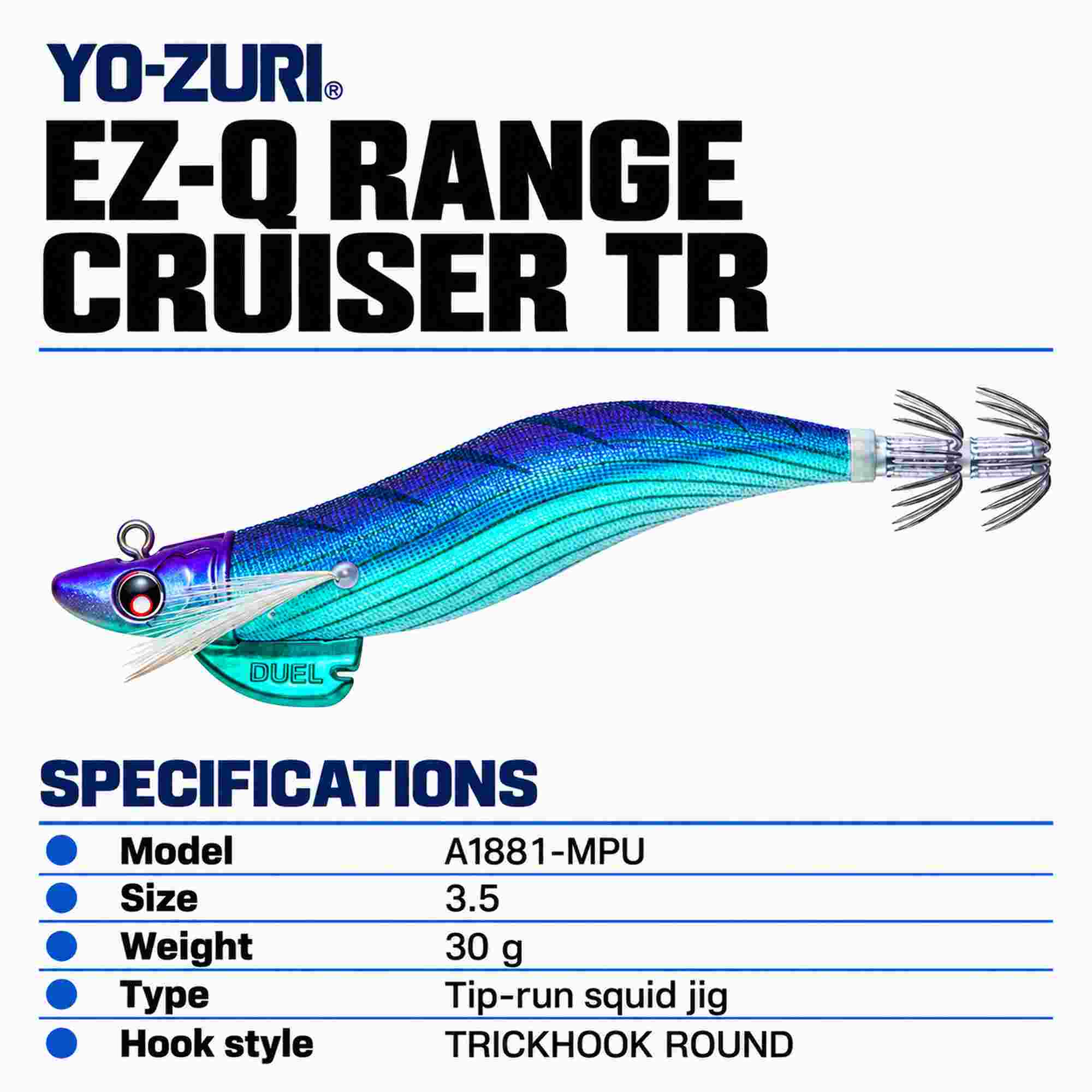 Yo Zuri Duel EZ-Q Range Cruiser TR Squid Jig 3.5 30 grams A1881-MPU (9556)