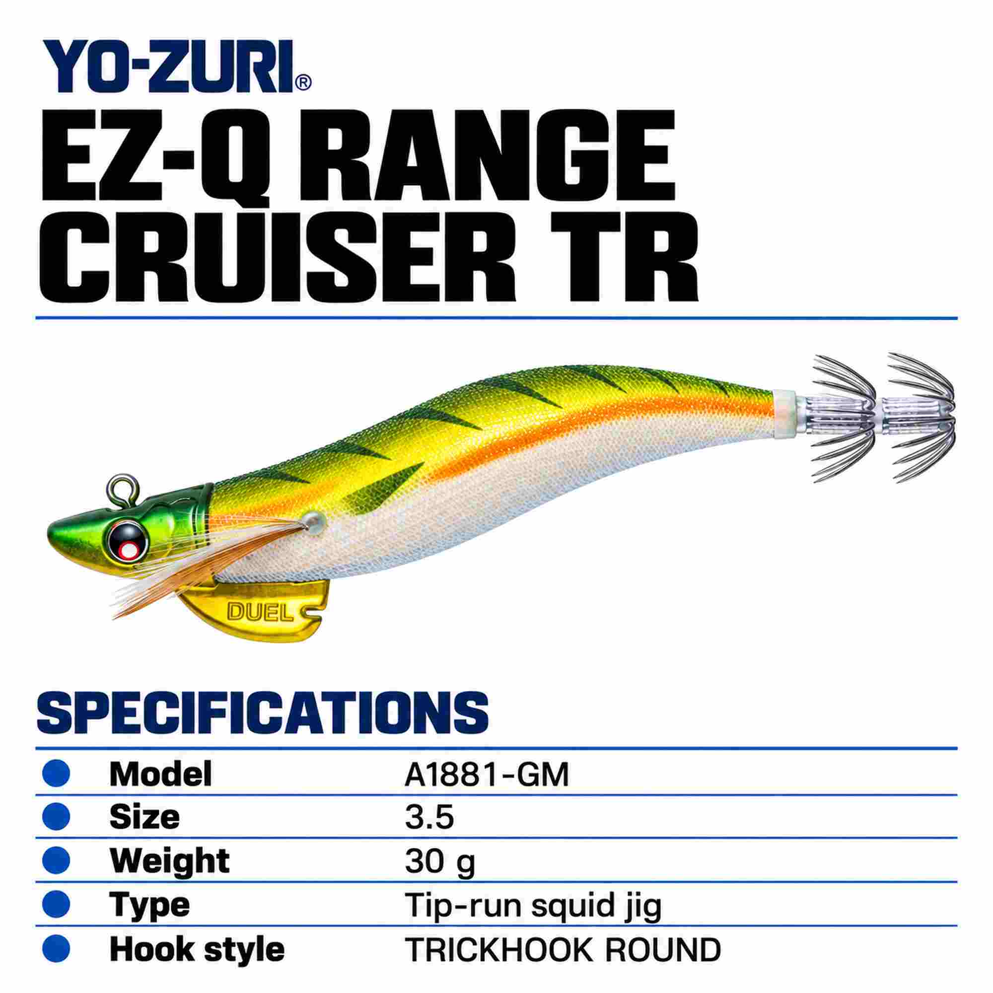 Yo Zuri Duel EZ-Q Range Cruiser TR Squid Jig 3.5 30 grams A1881-GM (9594)