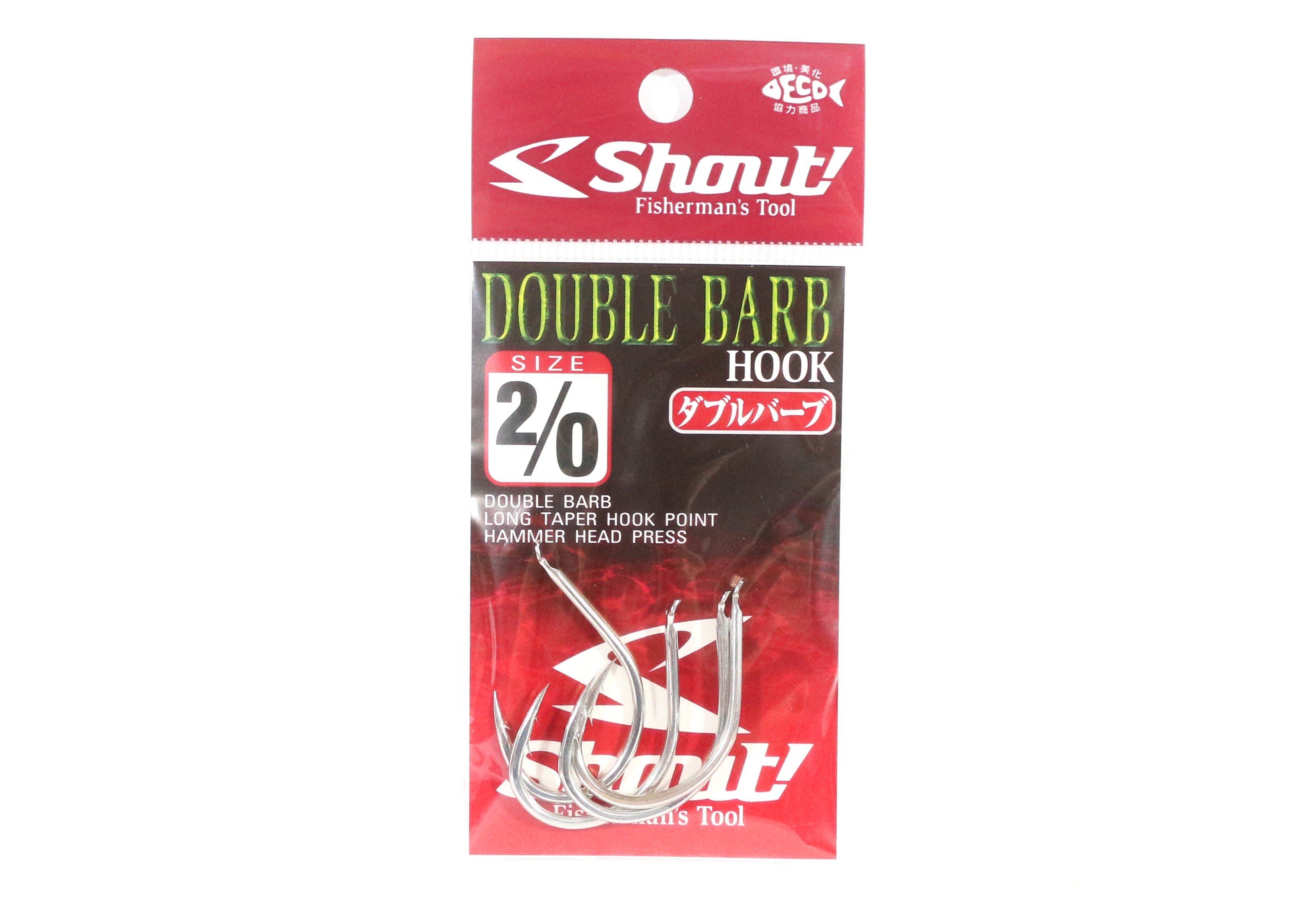 Shout 33-DB Double Barb Jigging Single Hook Silver Size 2/0 (1869)