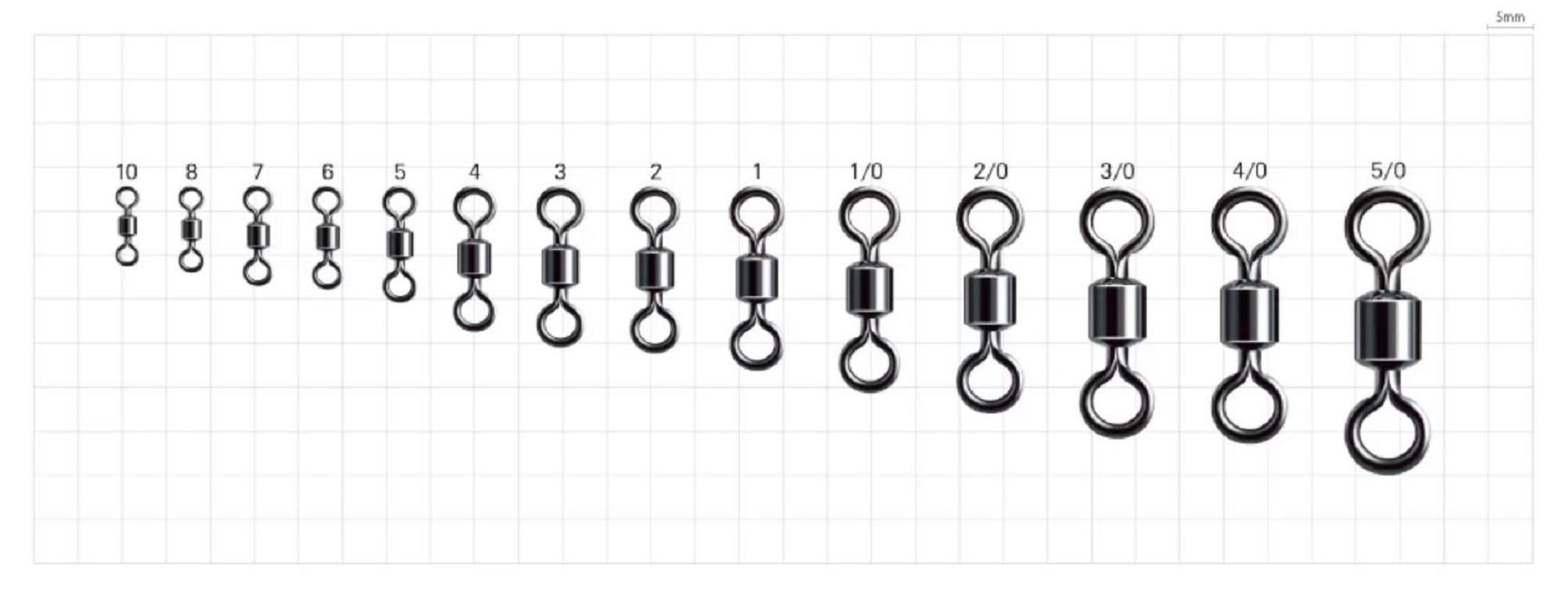 Sasame 210-A Power Stain Swivel Smooth Spin Black Size 2 (0884)