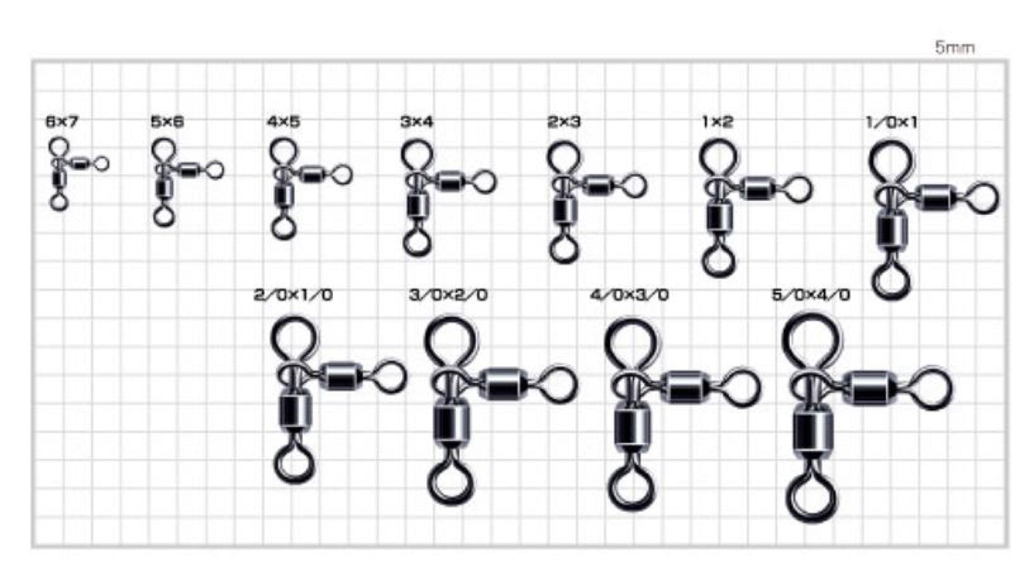 Sasame 210-E 3 Way Power Stain Swivel Black Size 6 x 7 (1416)