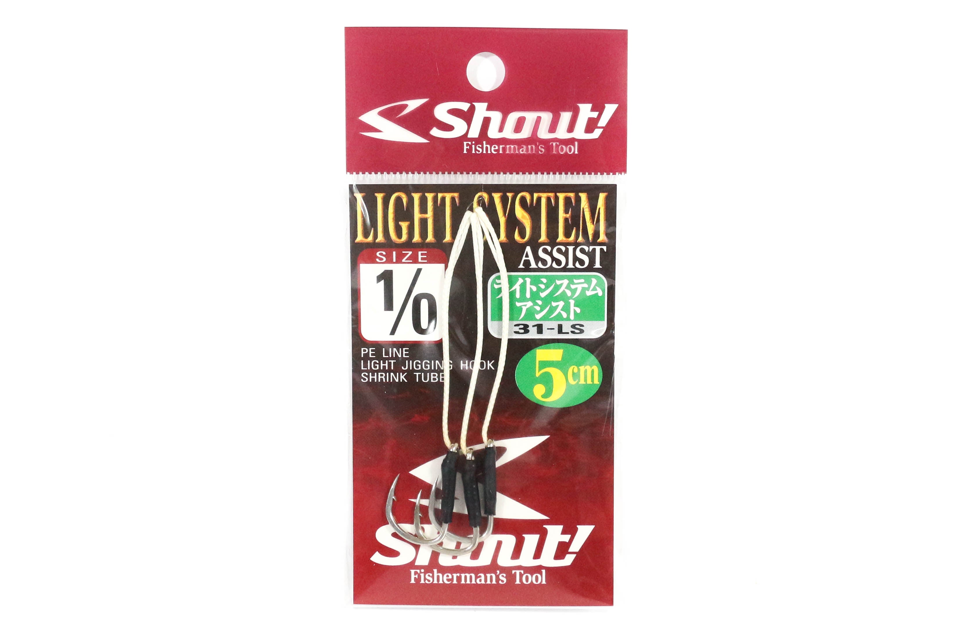 Shout 31-LS Light System Rigged Assist Hook 5 cm Size 1/0 (4707)