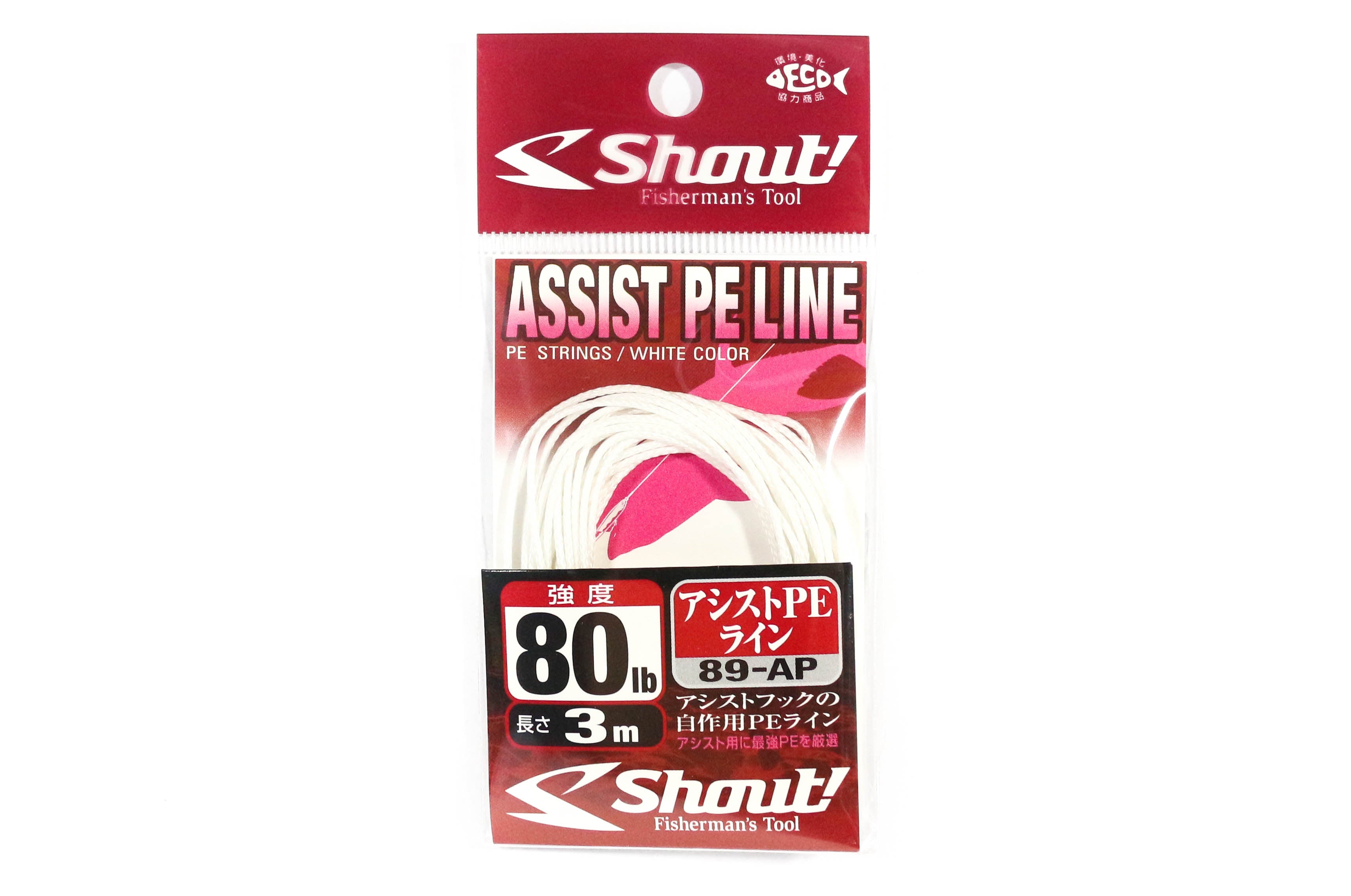 Shout 89-AP Assist P.E Line Assist Rope with Inner Core 80lb 3m (0203)
