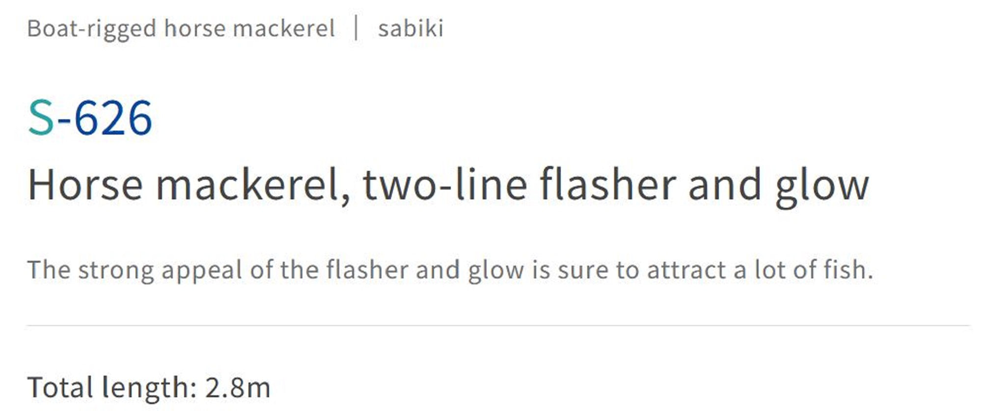 Sasame S-626 Aji Nisuji Sabiki Size 10 (2800)
