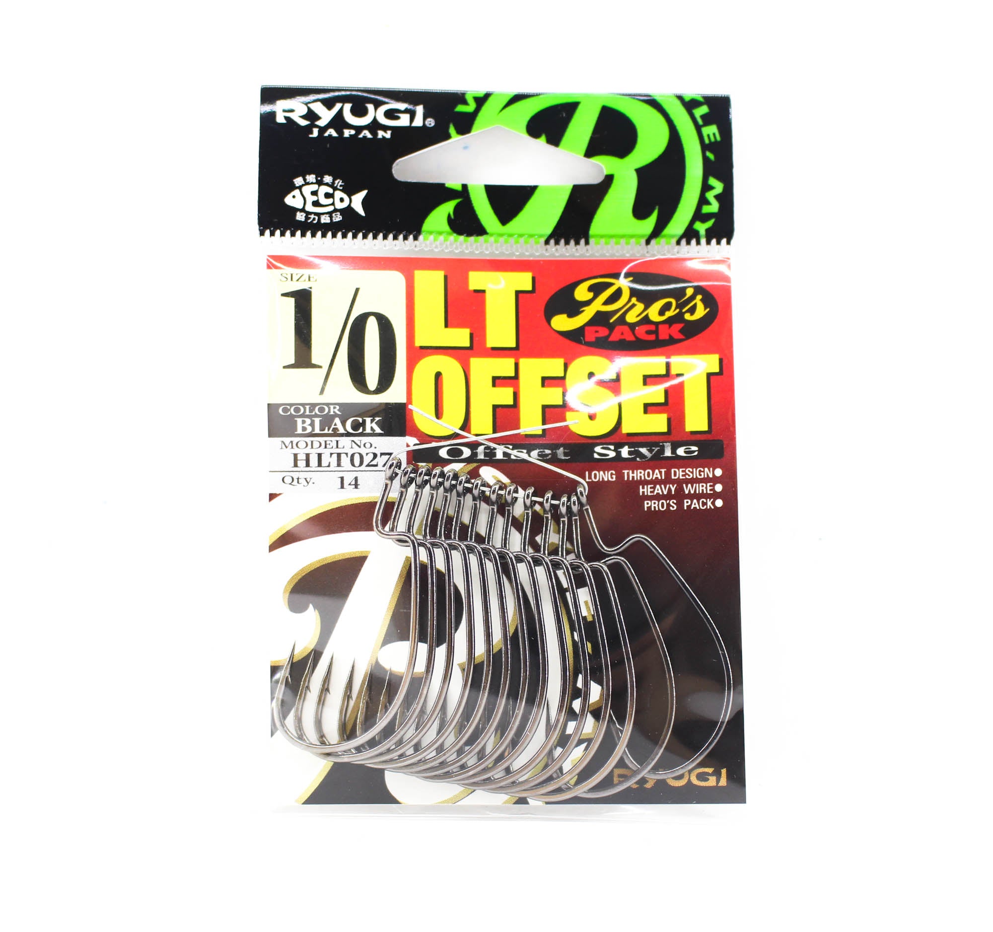 Ryugi HLT027 LT Offset Worm Hooks Size 1/0 (8109)