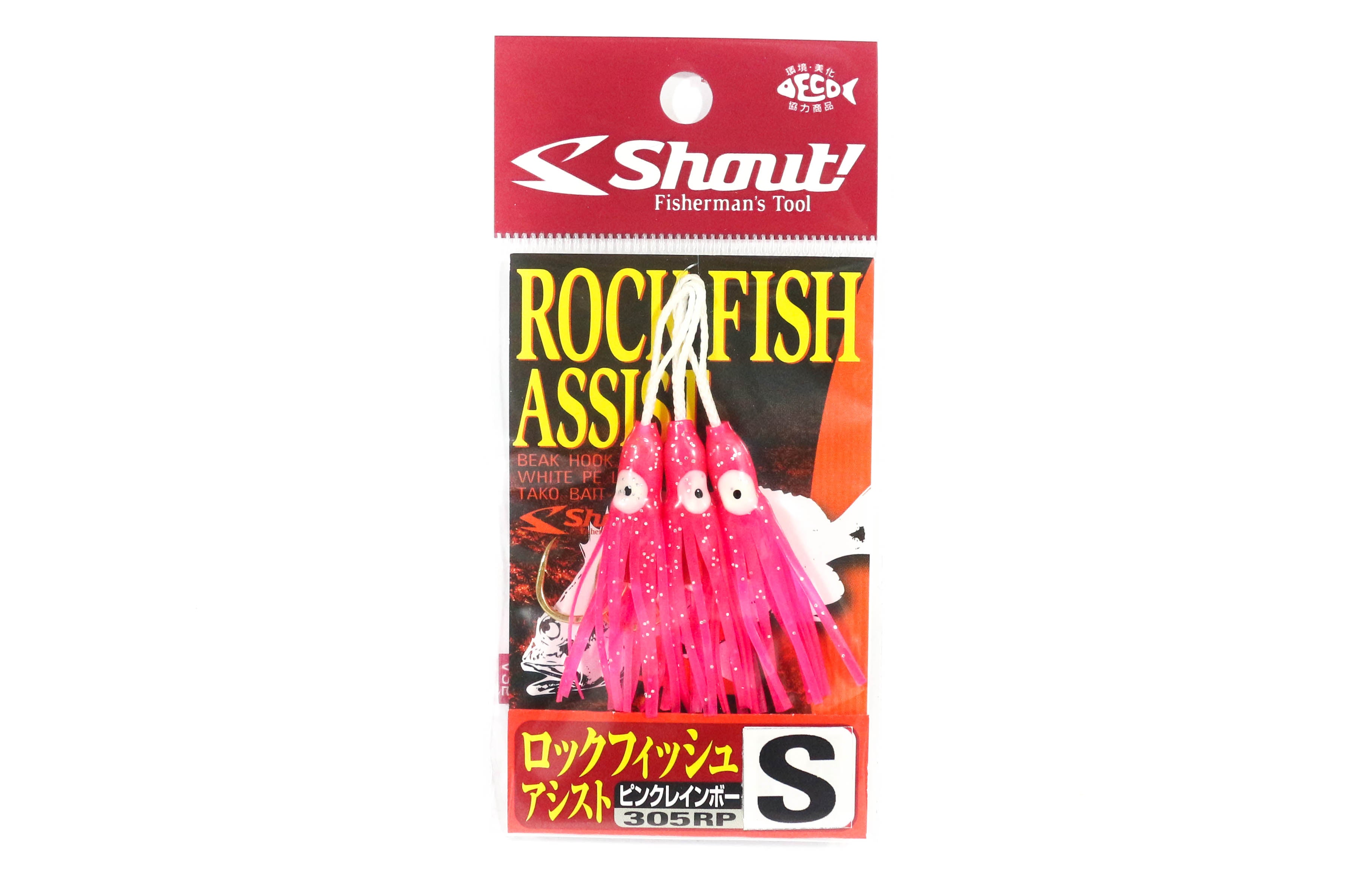 Shout 305-RP Rock Fish Squid Skirt Assist Hook Pink Size S (1/0) (1857)