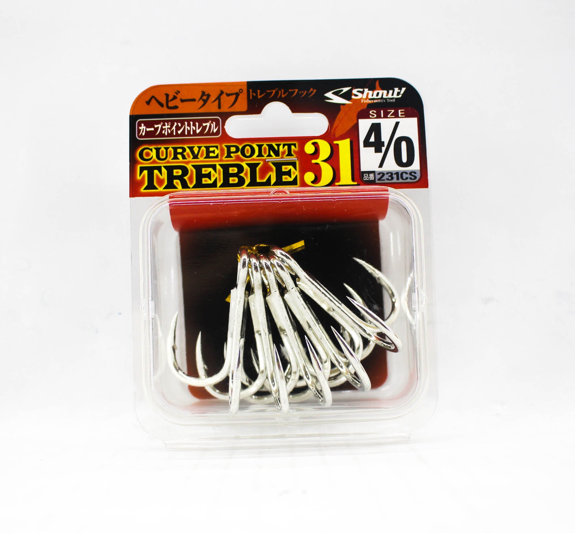 Shout 231-CS Curve Point Treble Hook Heavy Duty Size 4/0 (1573)