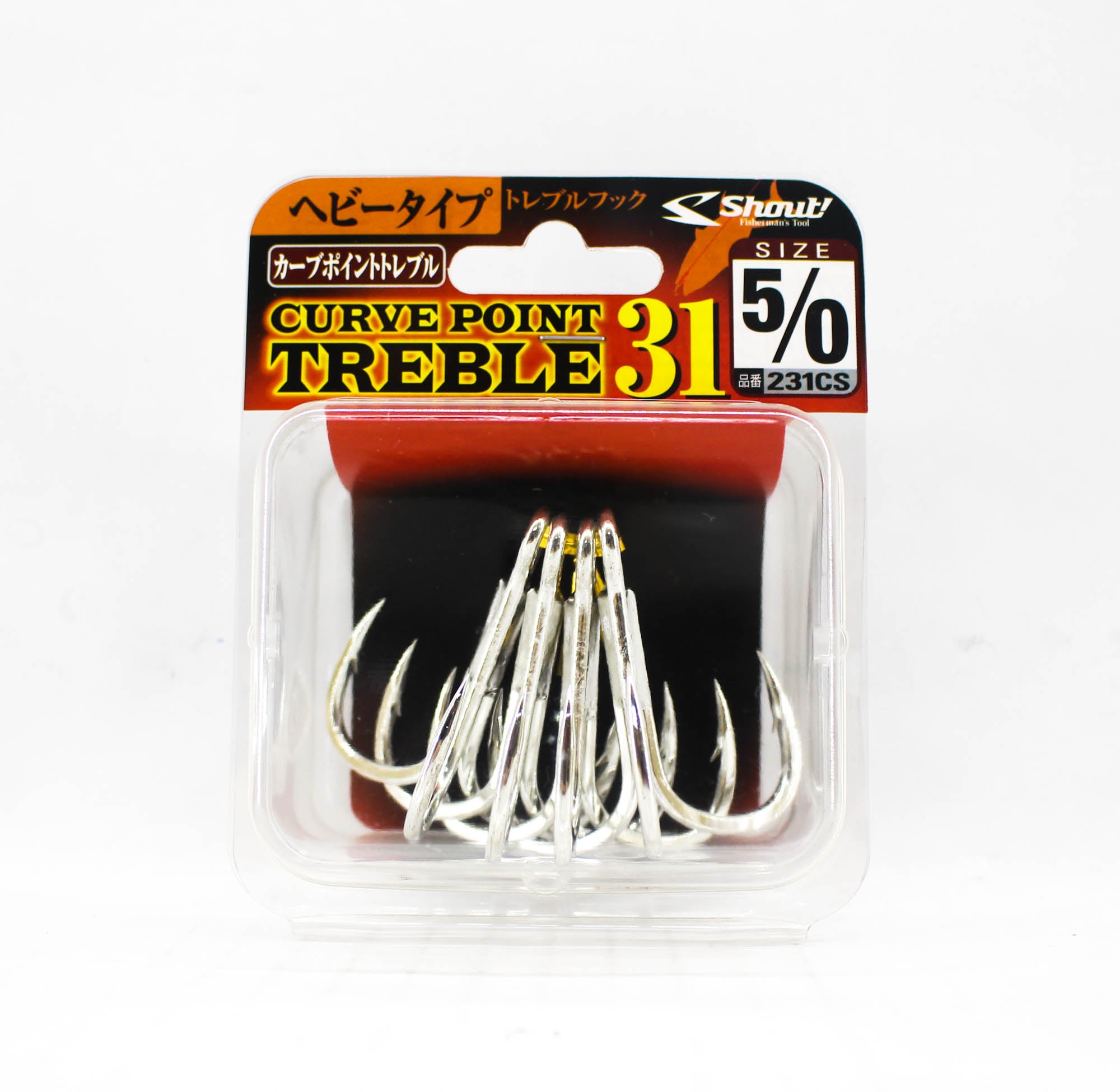 Shout 231-CS Curve Point Treble Hook Heavy Duty Size 5/0 (1580)