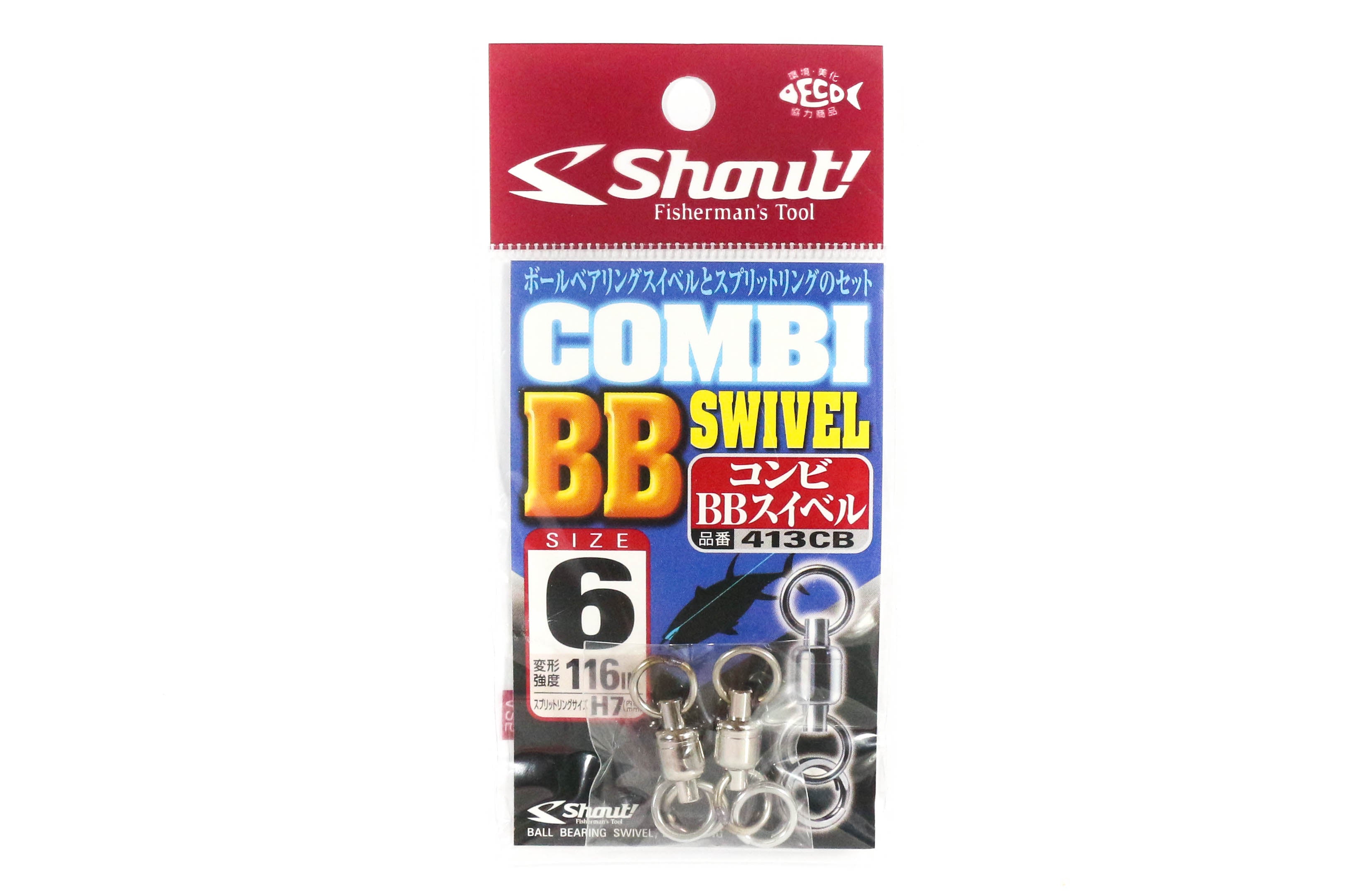 Shout 413-CB Combi BB Swivel Split Ring Combo For Jigging Size 6 (2037)